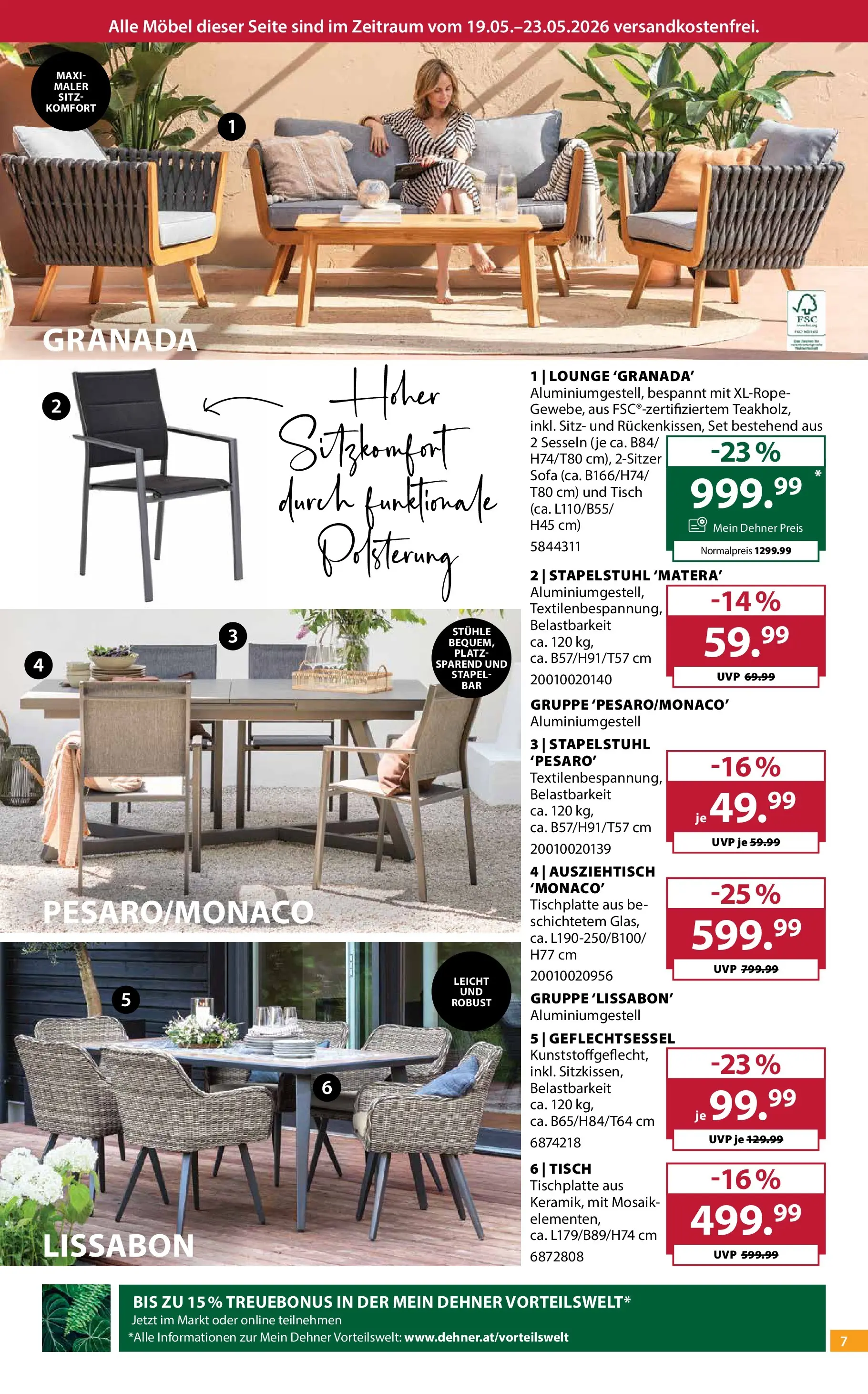 Dehner - Dehner: Garten & Zoo von 18.05.2026 - Aktuelle Angebote | Seite: 7 | Produkte: Sofa, Tisch
