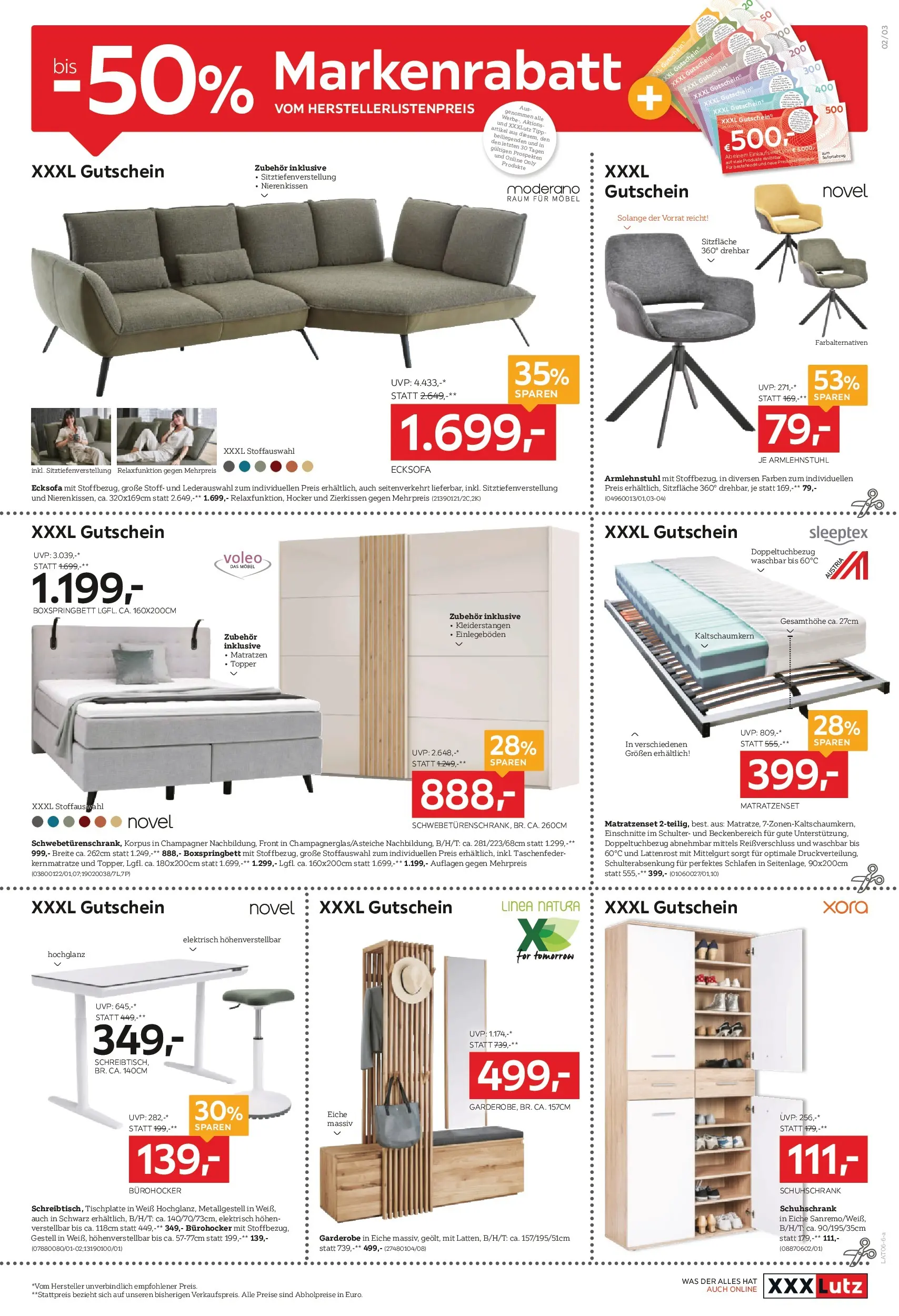 XXXLutz - 50% Marken - rabatt von 26.05.2026 - Aktuelle Angebote | Seite: 3 | Produkte: Lattenrost