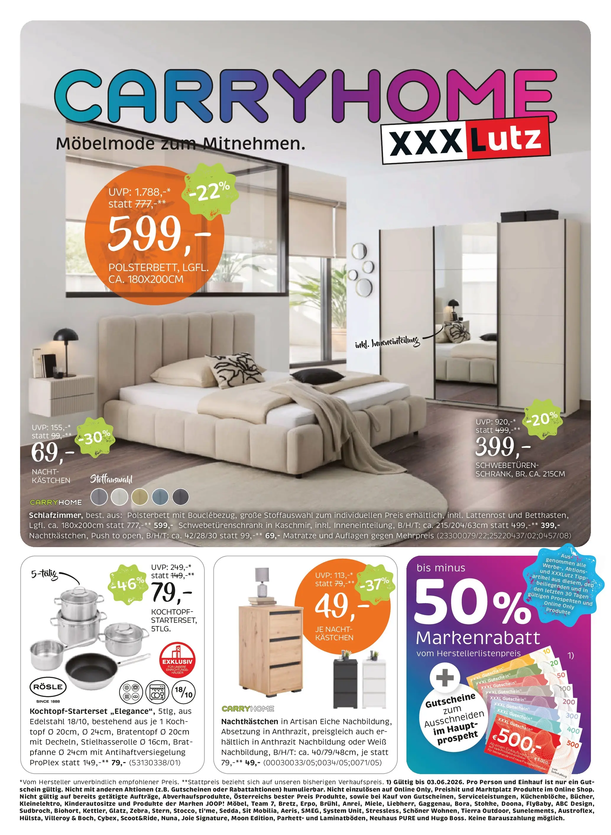 XXXLutz - Carry Home von 26.05.2026 - Aktuelle Angebote | Seite: 1 | Produkte: Matratze, Lattenrost