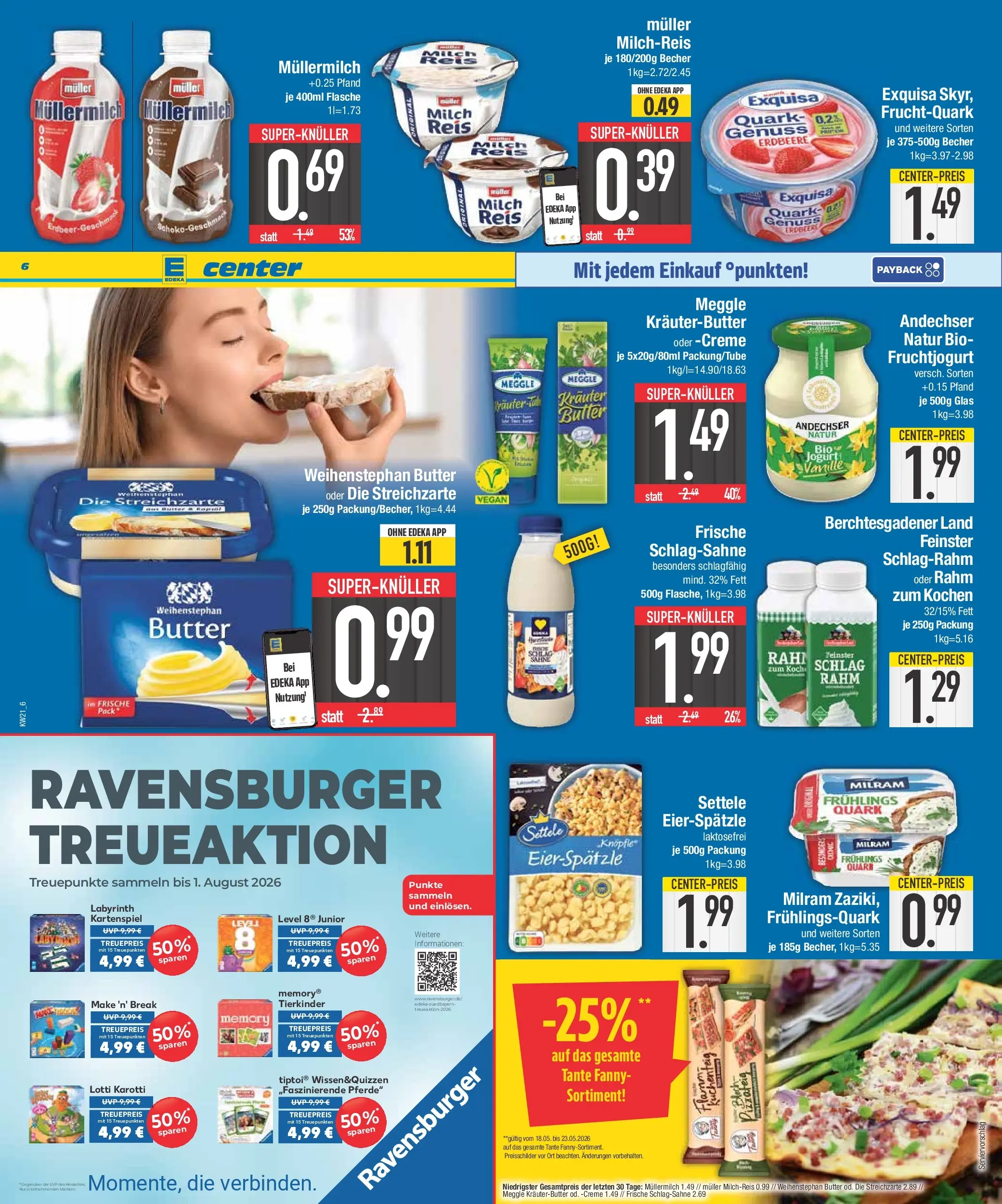 Edeka prospekt Abensberg	 (ab 17.05.2026) » Angebote Online | Seite: 7 | Produkte: Quark, Kräuterbutter, Exquisa, Sahne