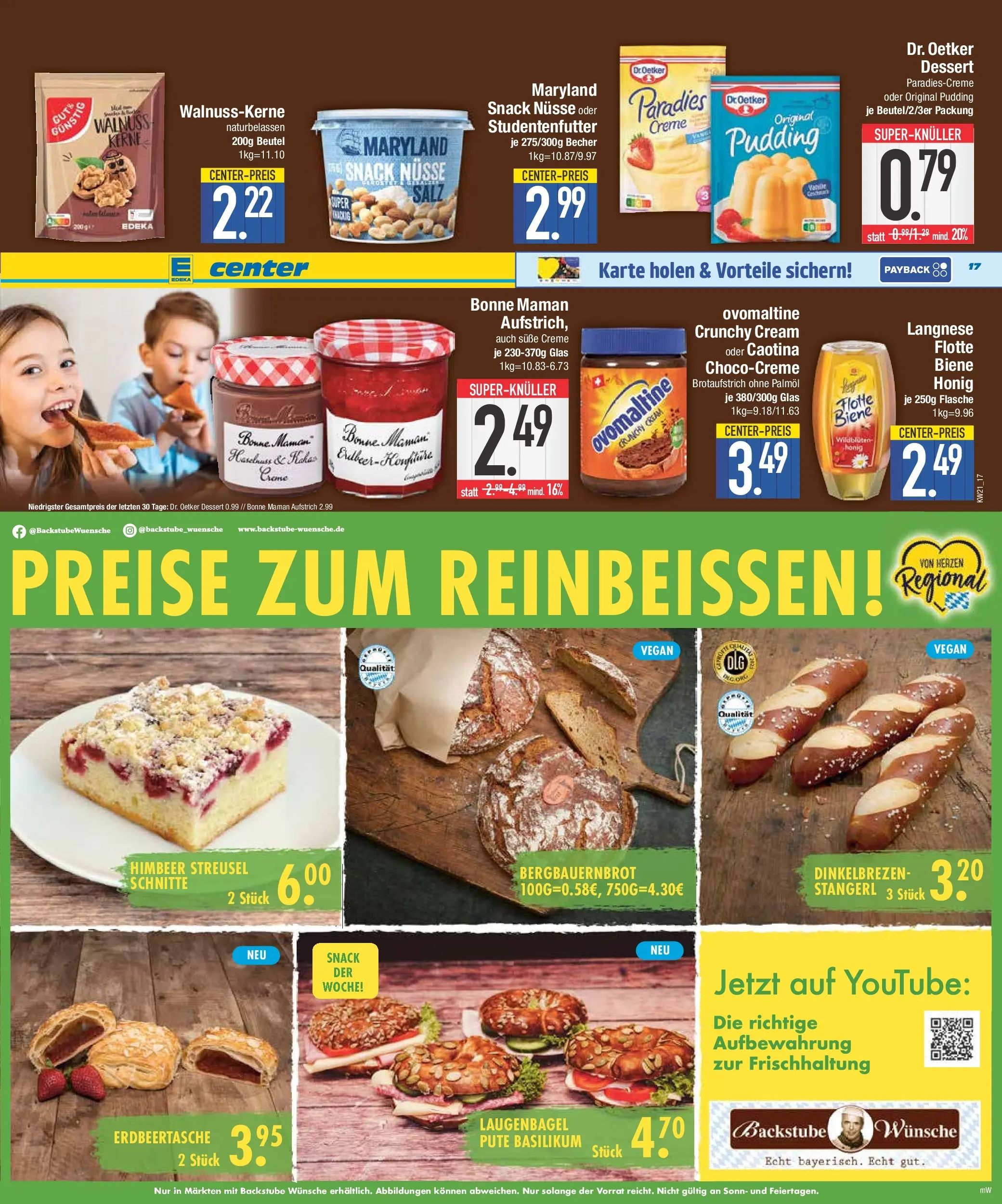 Edeka prospekt Abensberg	 (ab 17.05.2026) » Angebote Online | Seite: 18 | Produkte: Ovomaltine, Langnese, Salz, Bonne maman