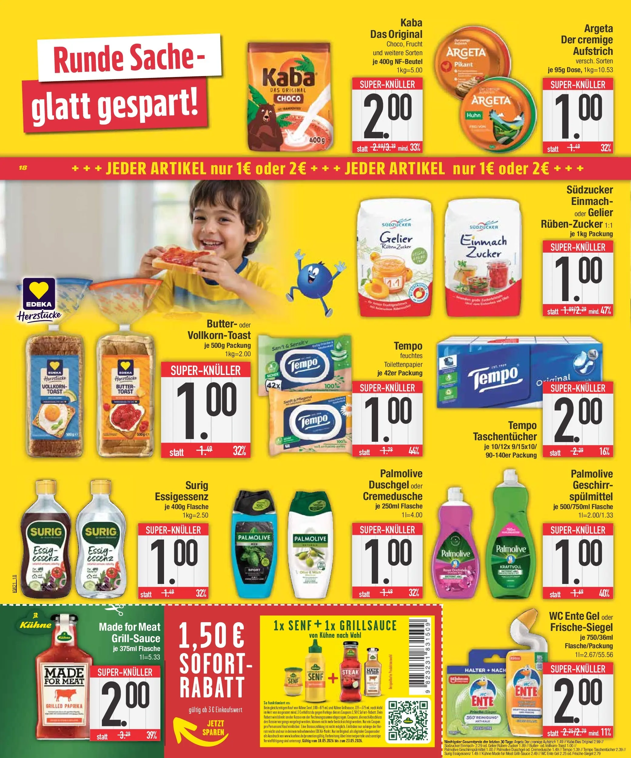 Edeka prospekt Abensberg	 (ab 17.05.2026) » Angebote Online | Seite: 19 | Produkte: Butter, Paprika, Zucker, Toilettenpapier