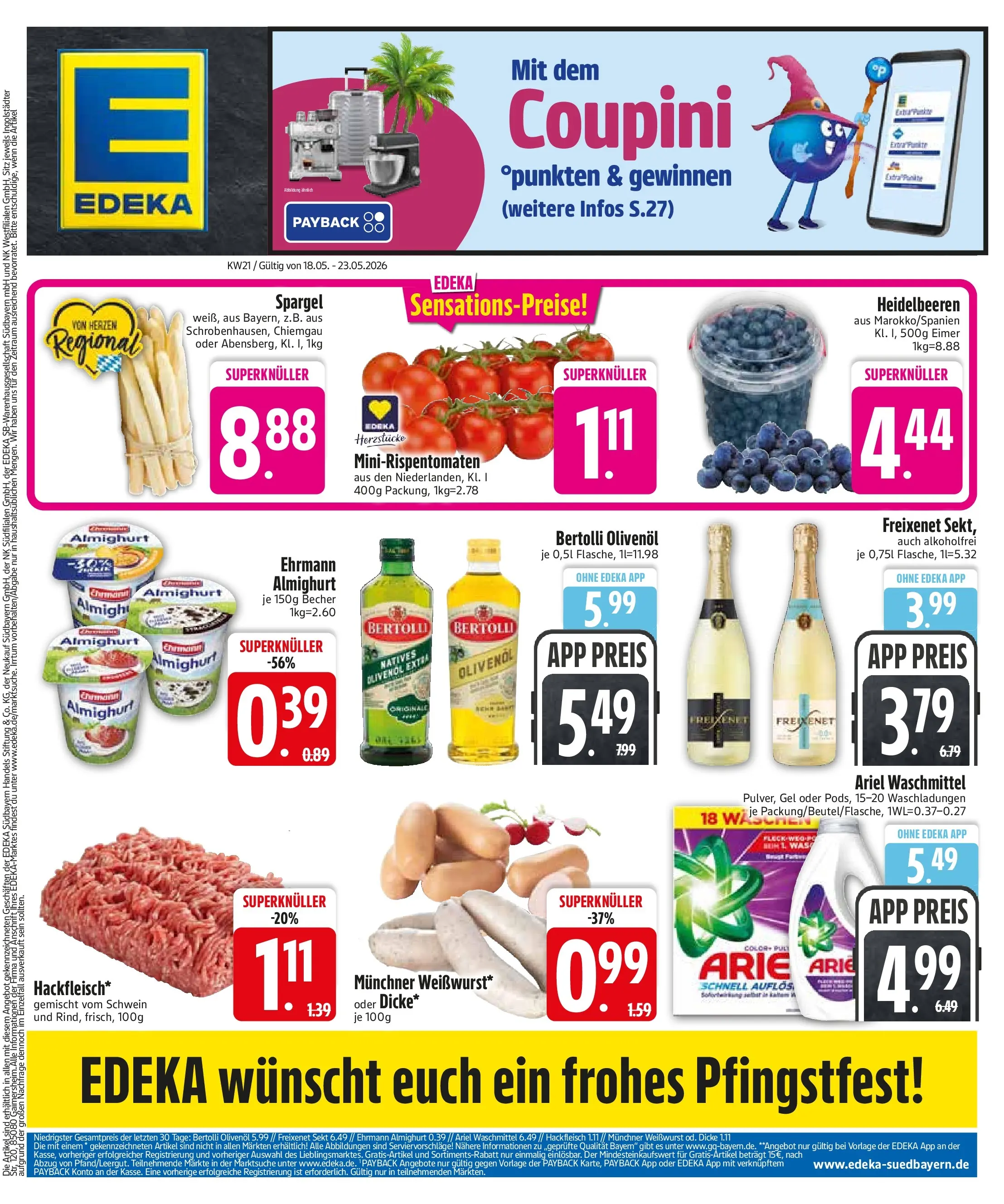 Edeka prospekt Trostberg	 (ab 17.05.2026) » Angebote Online | Seite: 4 | Produkte: Ehrmann almighurt, Bertolli olivenol, Waschmittel, Wodka