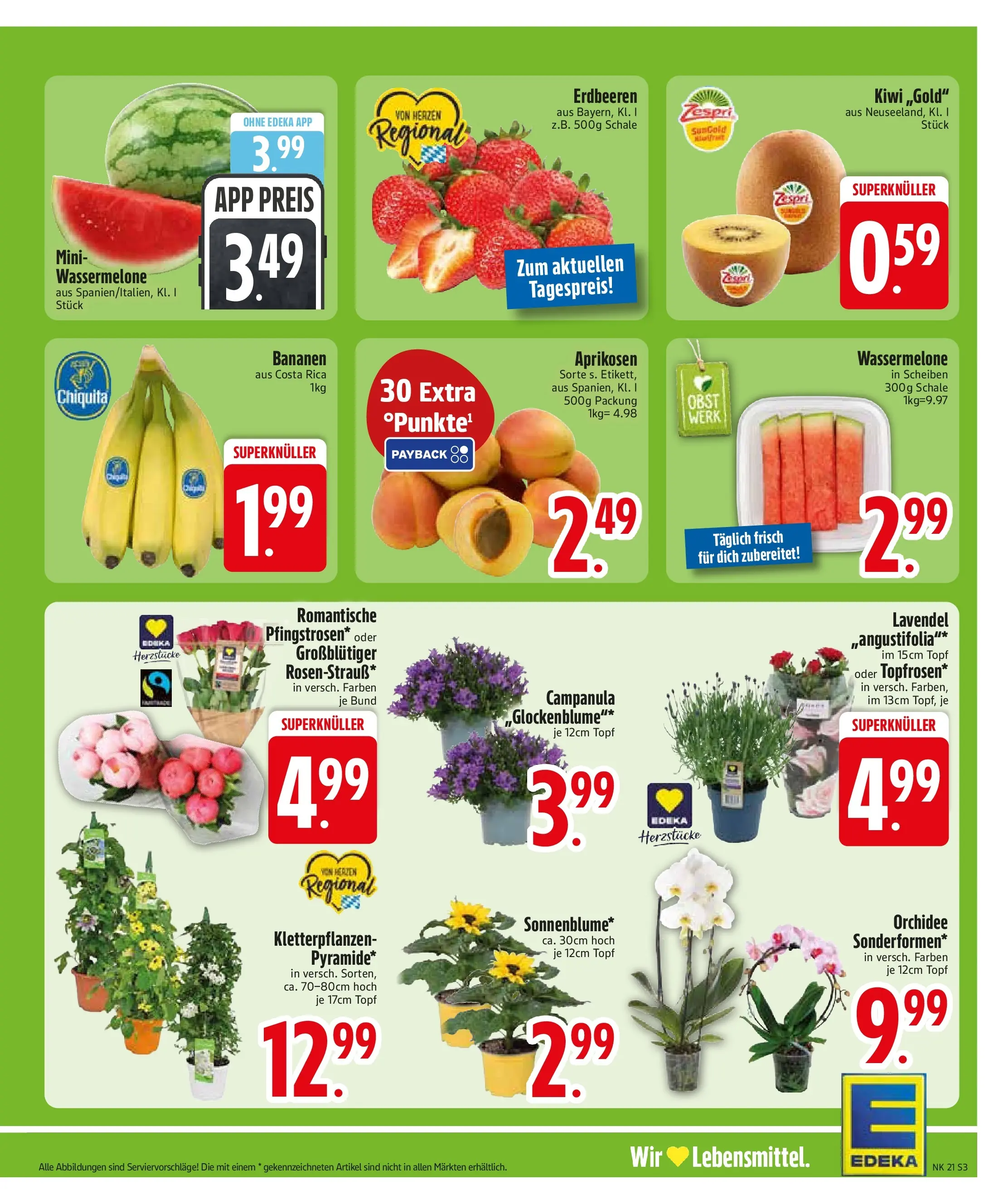 Edeka prospekt Rötz	 (ab 17.05.2026) » Angebote Online | Seite: 6 | Produkte: Bananen, Obst, Erdbeeren, Kiwi