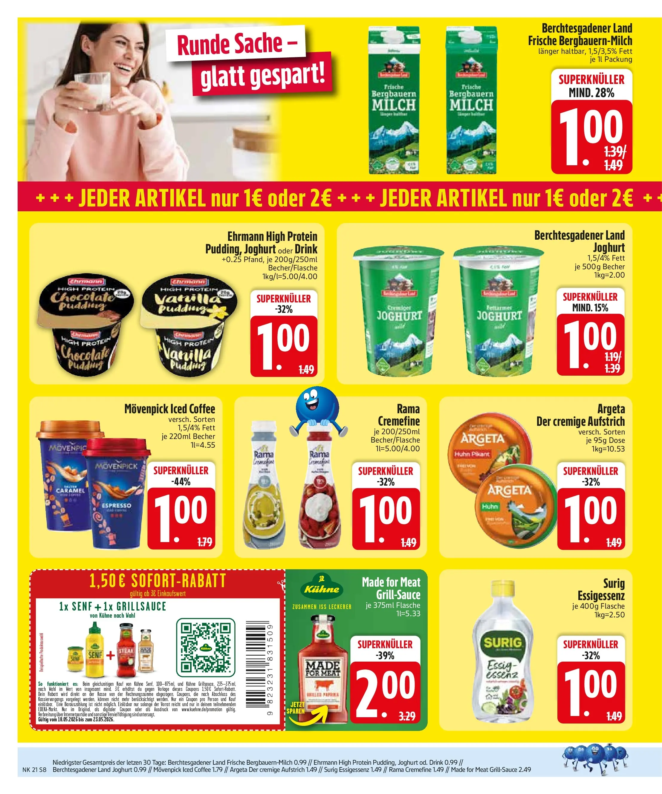 Edeka prospekt Rötz	 (ab 17.05.2026) » Angebote Online | Seite: 11 | Produkte: Milch, Joghurt, Essig, Steak