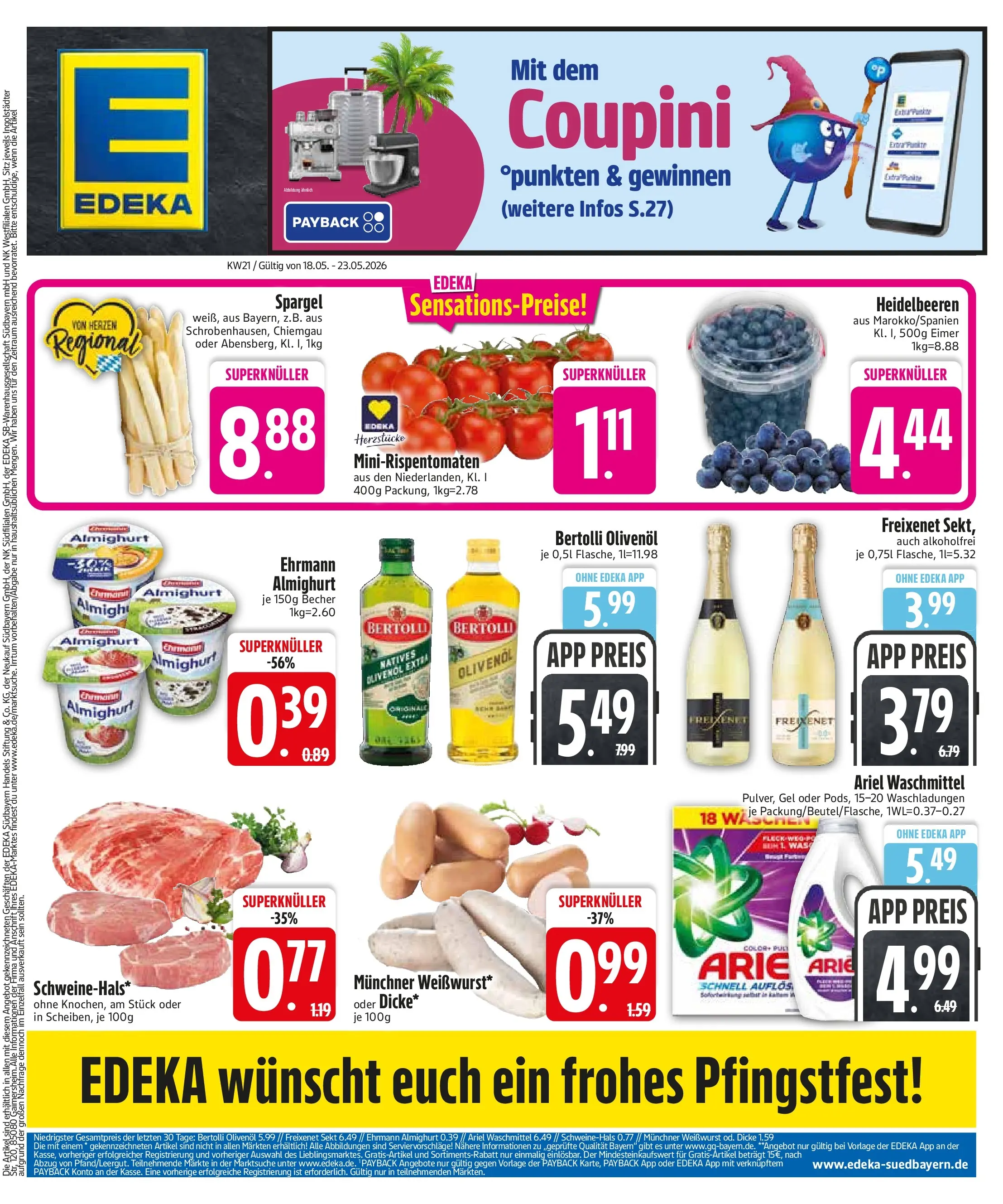 Edeka prospekt Rötz	 (ab 17.05.2026) » Angebote Online | Seite: 4 | Produkte: Ehrmann almighurt, Olivenol, Spargel, Waschmittel