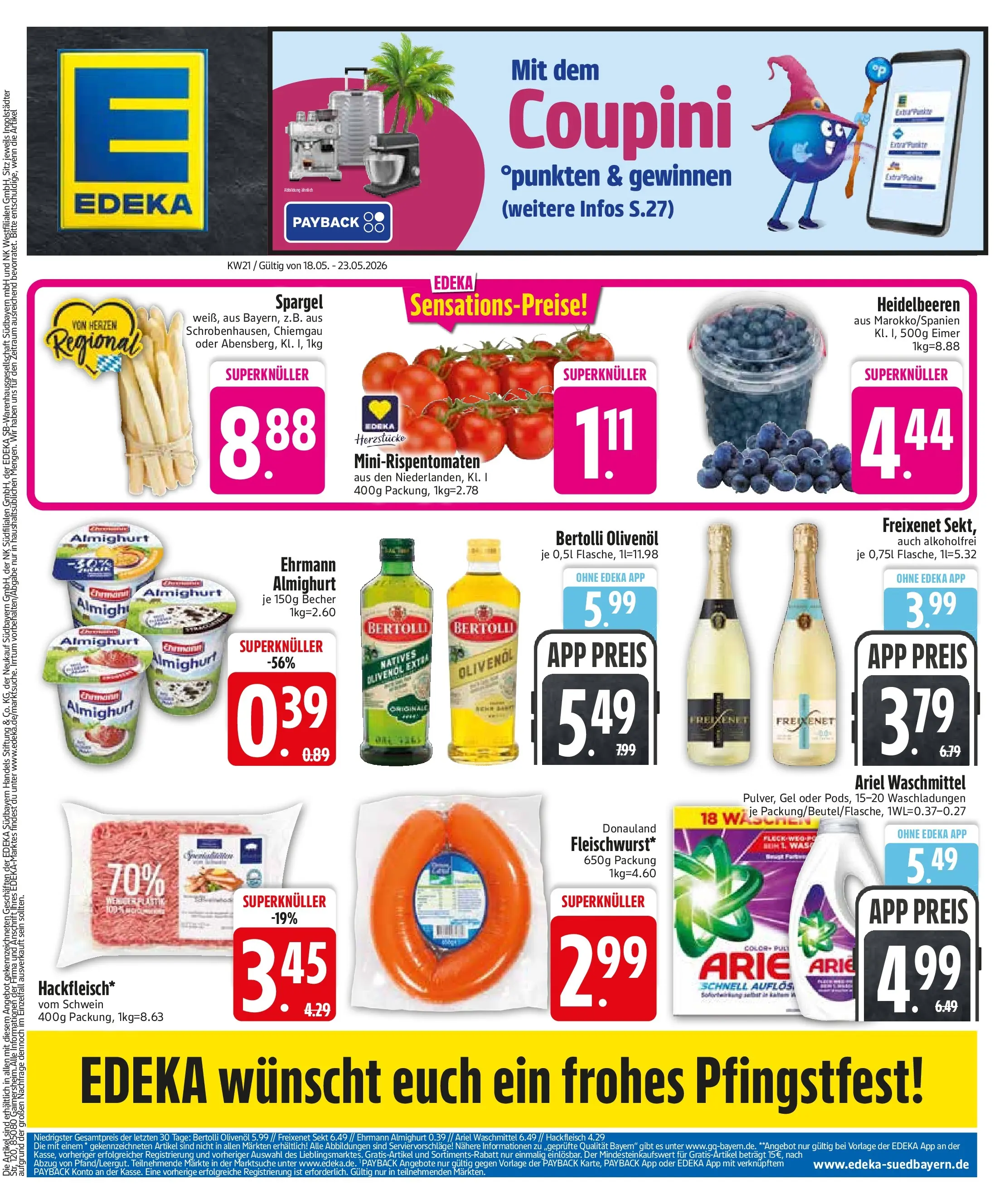Edeka prospekt Bodenkirchen	 (ab 17.05.2026) » Angebote Online | Seite: 4 | Produkte: Sekt, Olivenol, Spargel, Waschmittel