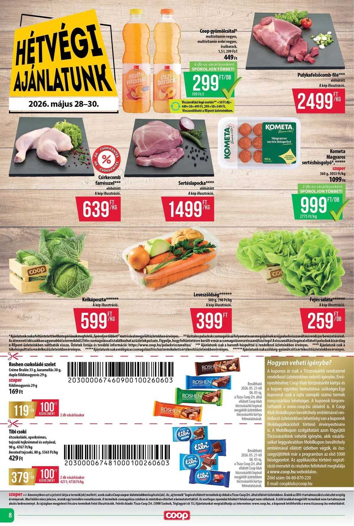 Ajánlatok - Coop újság érvényessége 2026.06.03-ig - 2026.05.24. -tól/töl > akció, lapozható szórólap 🛍️ | Oldal: 8