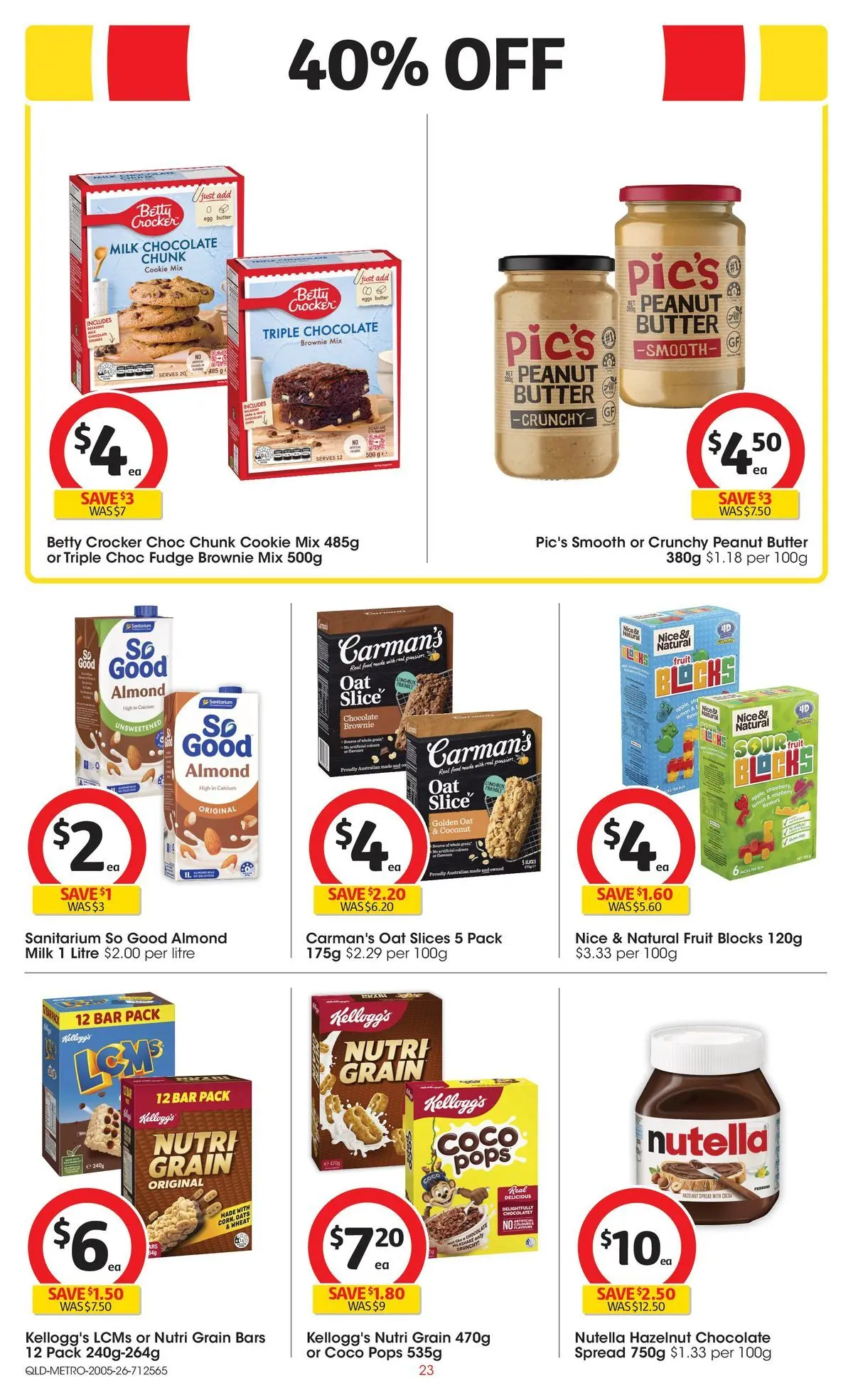 ﻿Coles catalogue valid from 19/05/2026 > Online Australia | Page: 23 | Products: Milk, Chocolate, Nutella, Oats