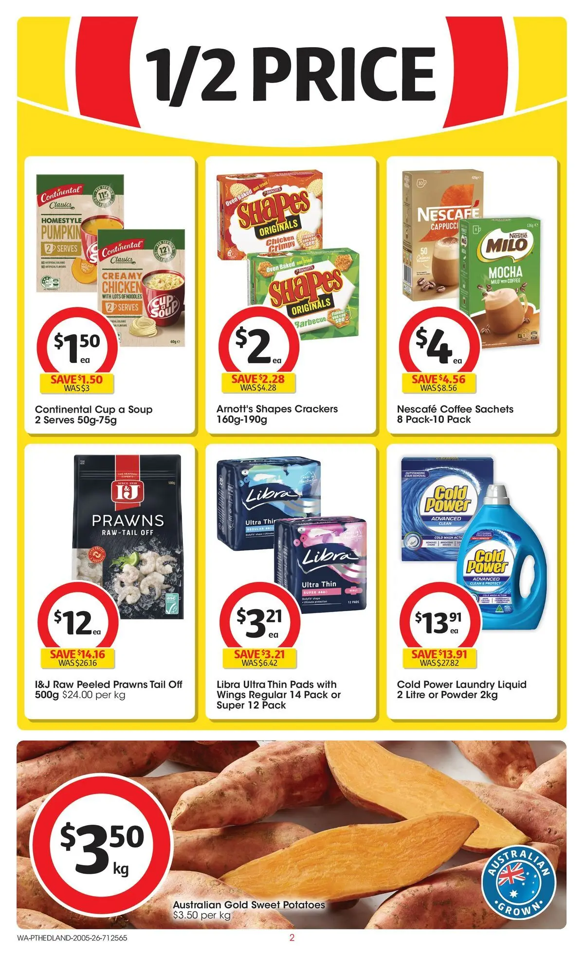 ﻿Coles catalogue valid from 19/05/2026 > Online Australia | Page: 2 | Products: Crackers, Coffee, Prawns, Soup