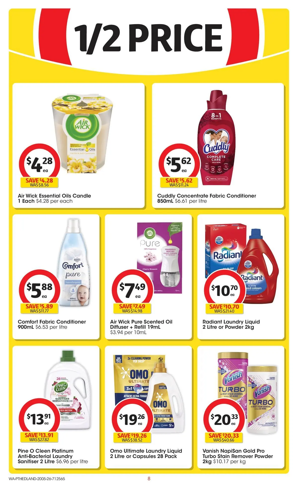 ﻿Coles catalogue valid from 19/05/2026 > Online Australia | Page: 8 | Products: Conditioner, Stain remover, Candle, Laundry