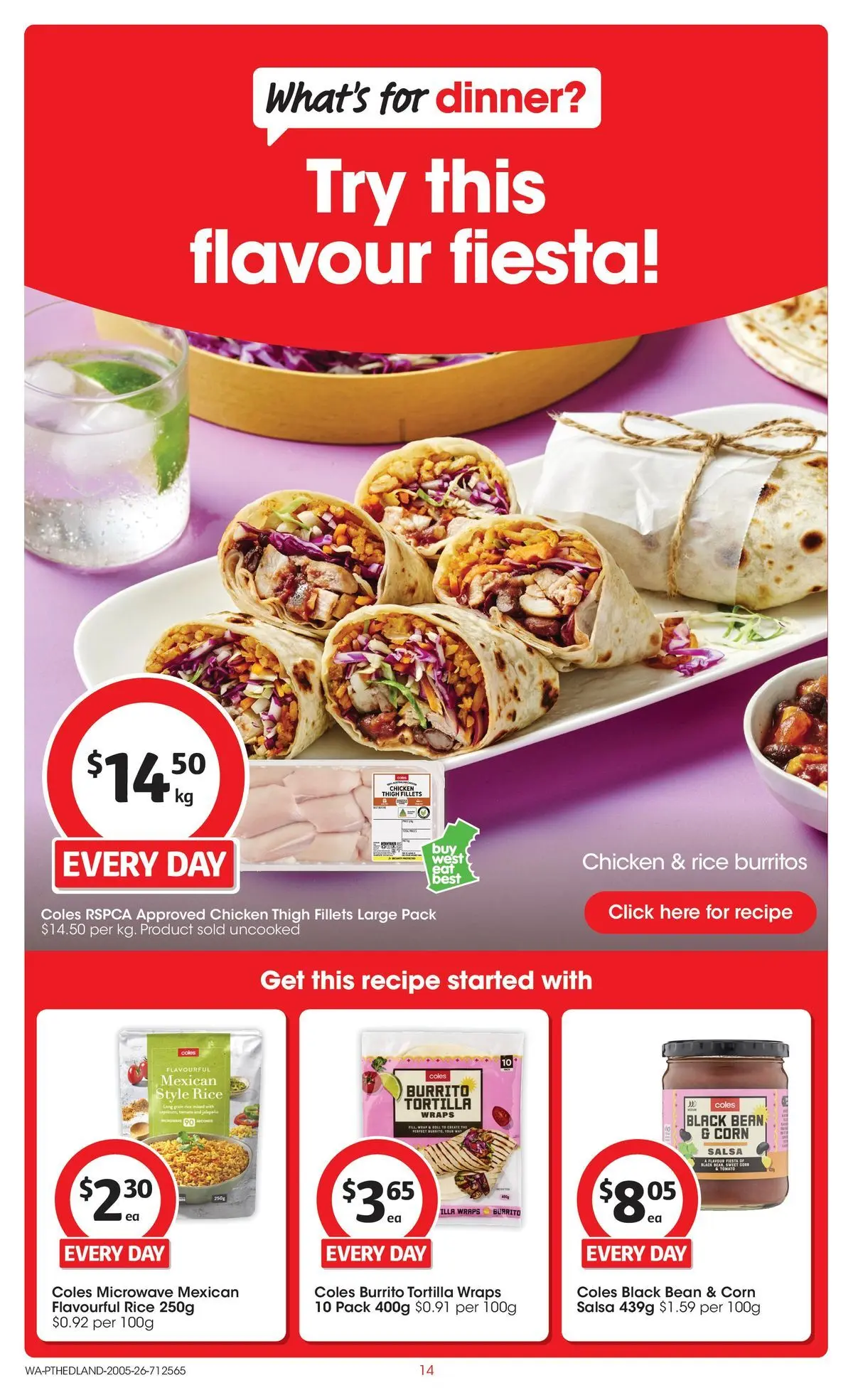 ﻿Coles catalogue valid from 19/05/2026 > Online Australia | Page: 14 | Products: Chicken, Rice, Salsa, Microwave