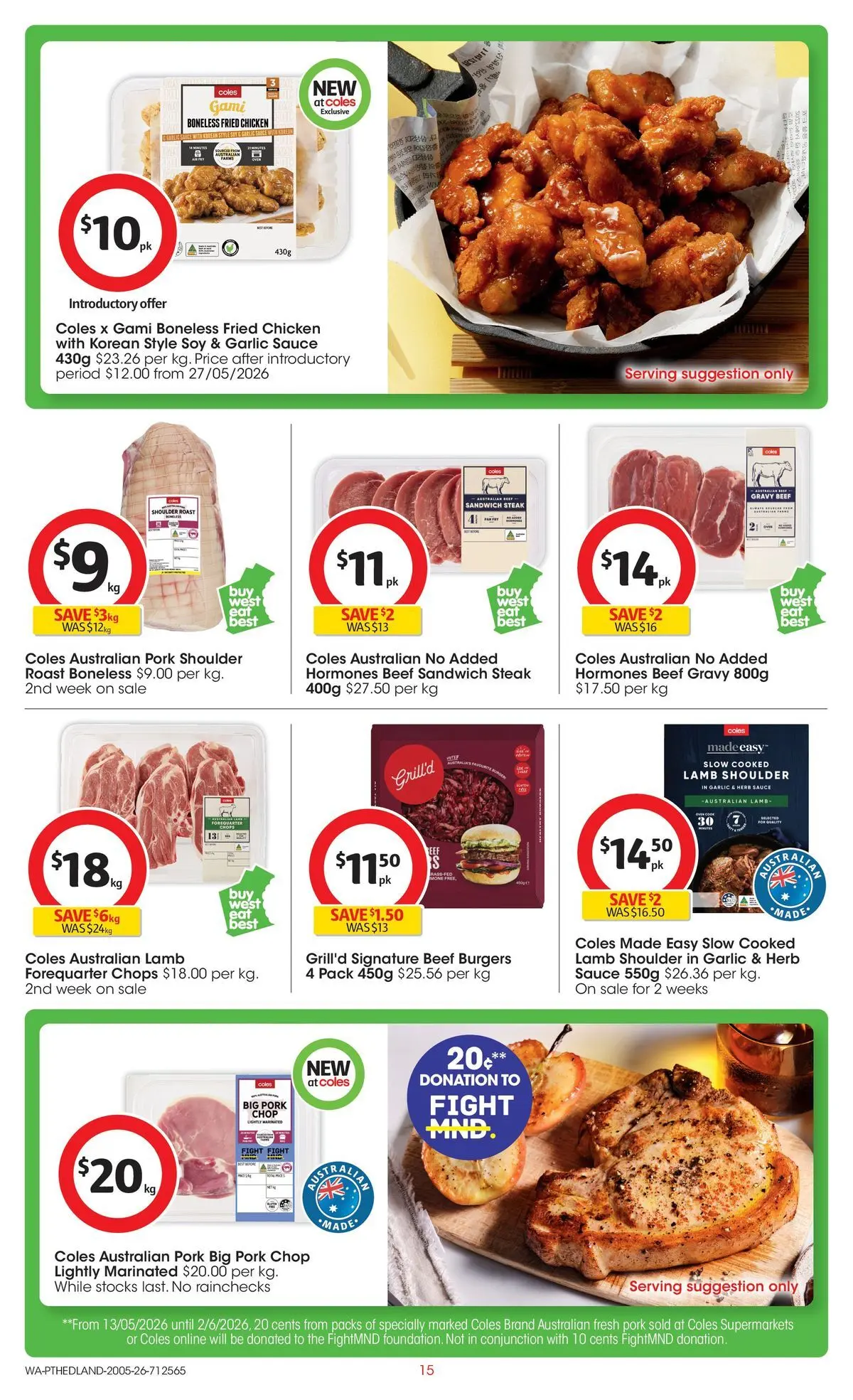 ﻿Coles catalogue valid from 19/05/2026 > Online Australia | Page: 15 | Products: Lamb, Beef, Steak, Garlic