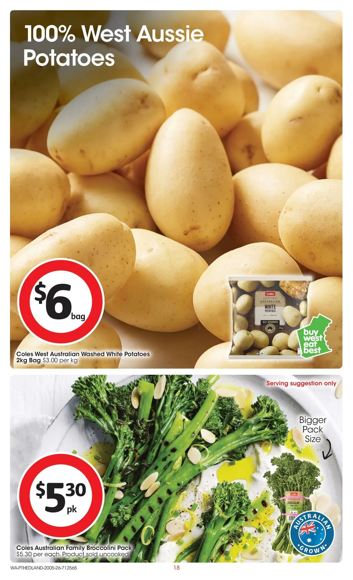 ﻿Coles catalogue valid from 19/05/2026 > Online Australia | Page: 18 | Products: Potatoes, Bag