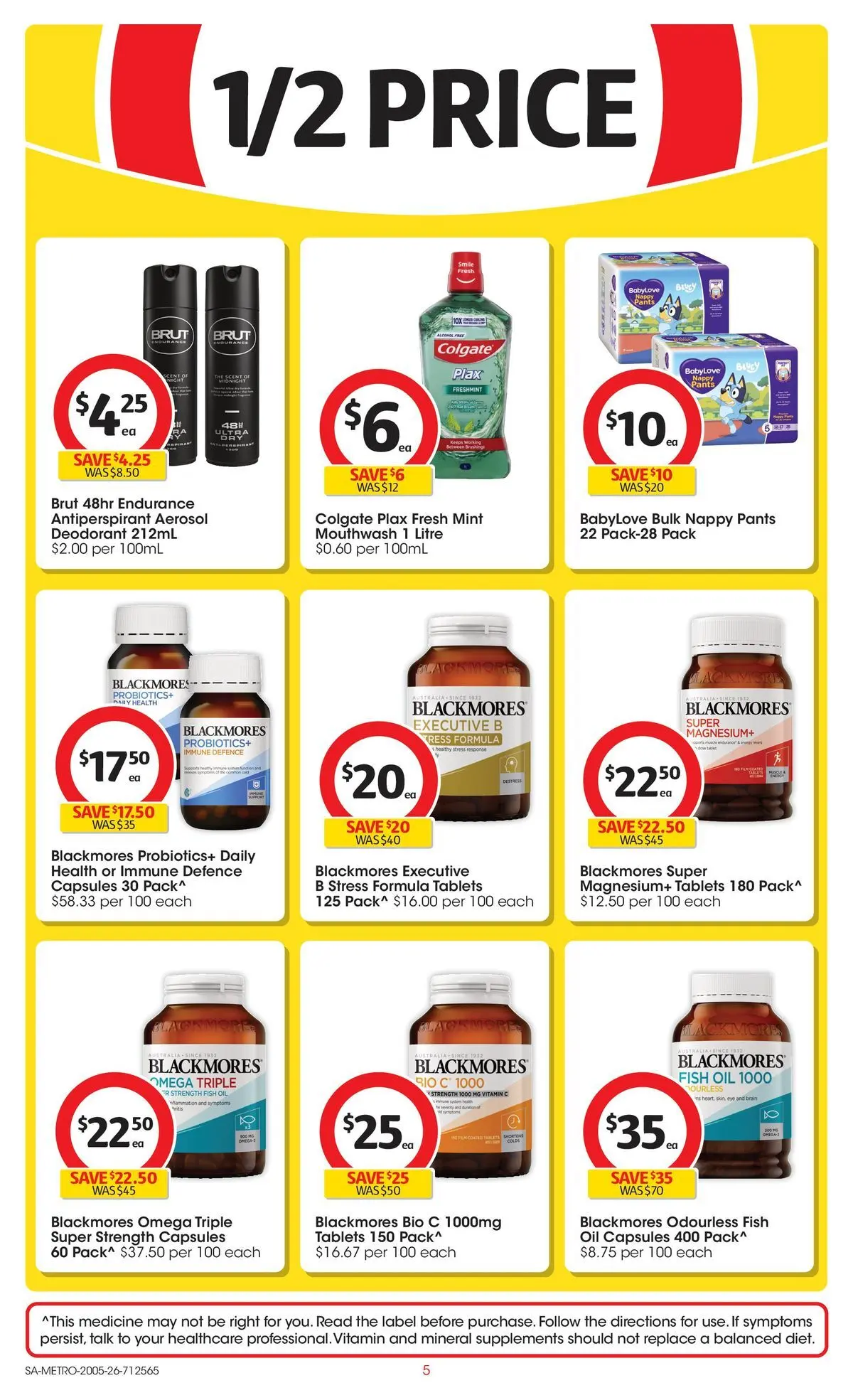 ﻿Coles catalogue valid from 19/05/2026 > Online Australia | Page: 5 | Products: Fish, Deodorant, Pants, Vitamin
