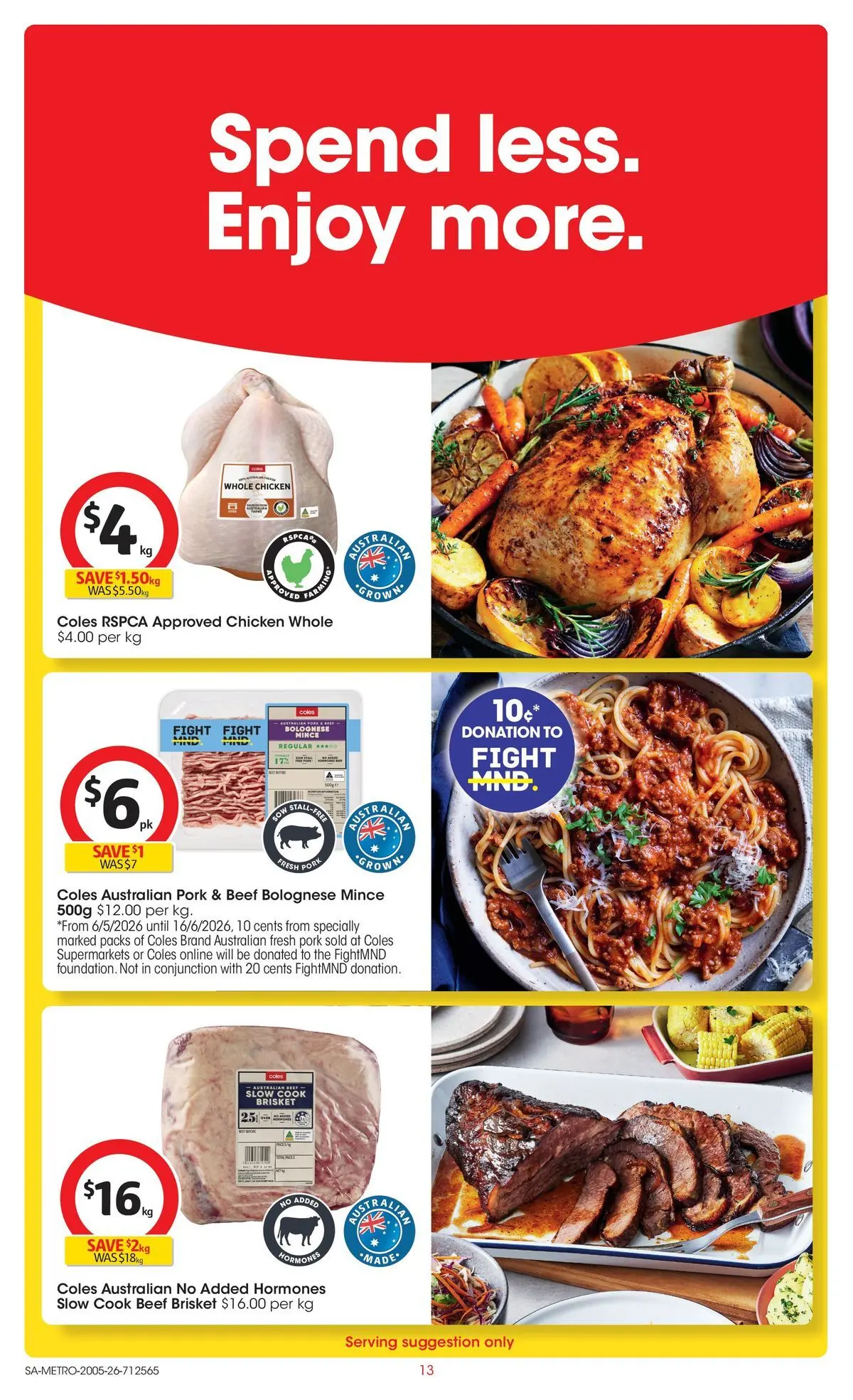 ﻿Coles catalogue valid from 19/05/2026 > Online Australia | Page: 13 | Products: Chicken, Pork, Beef