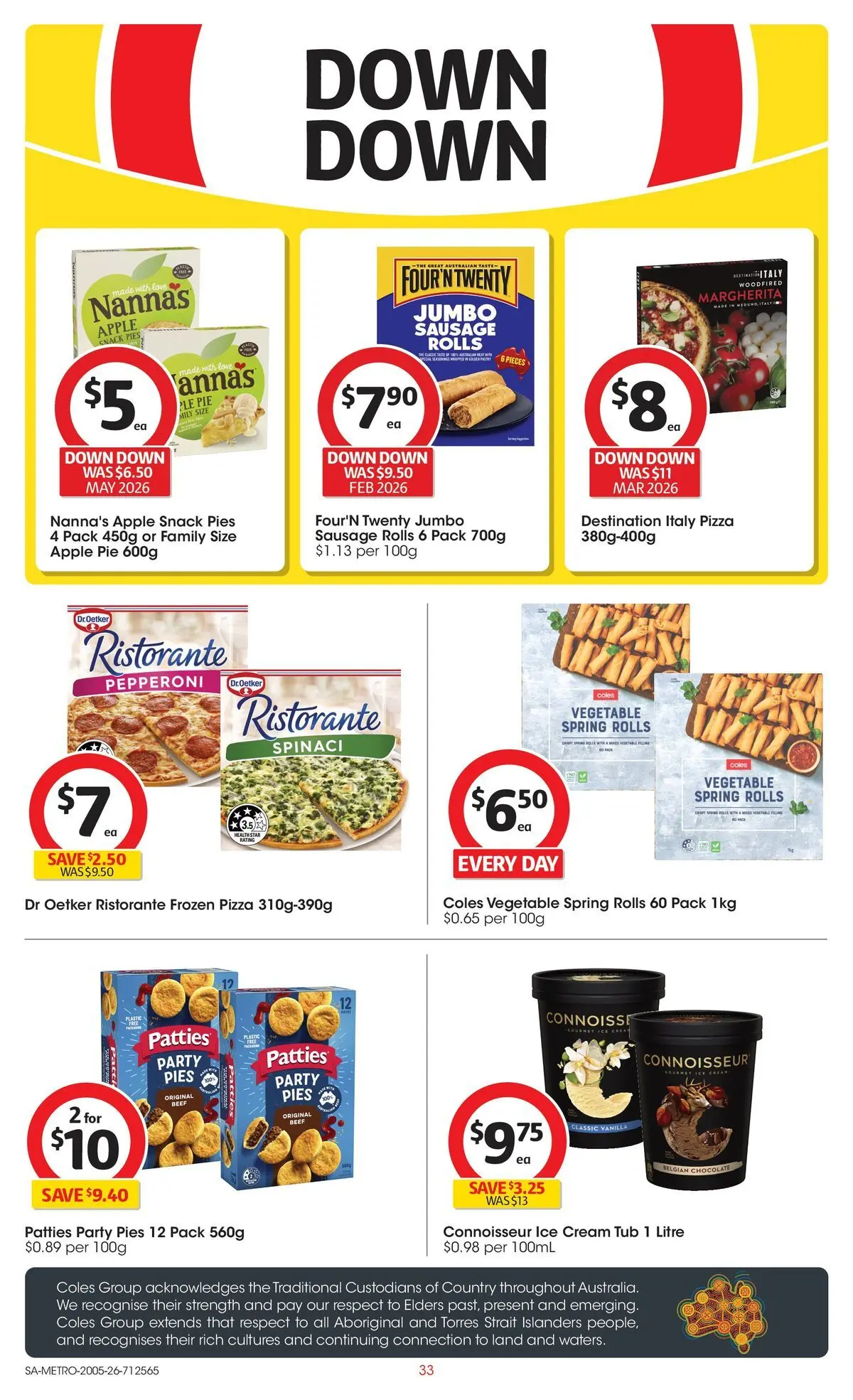 ﻿Coles catalogue valid from 19/05/2026 > Online Australia | Page: 33 | Products: Chocolate, Cream, Sausage, Pies
