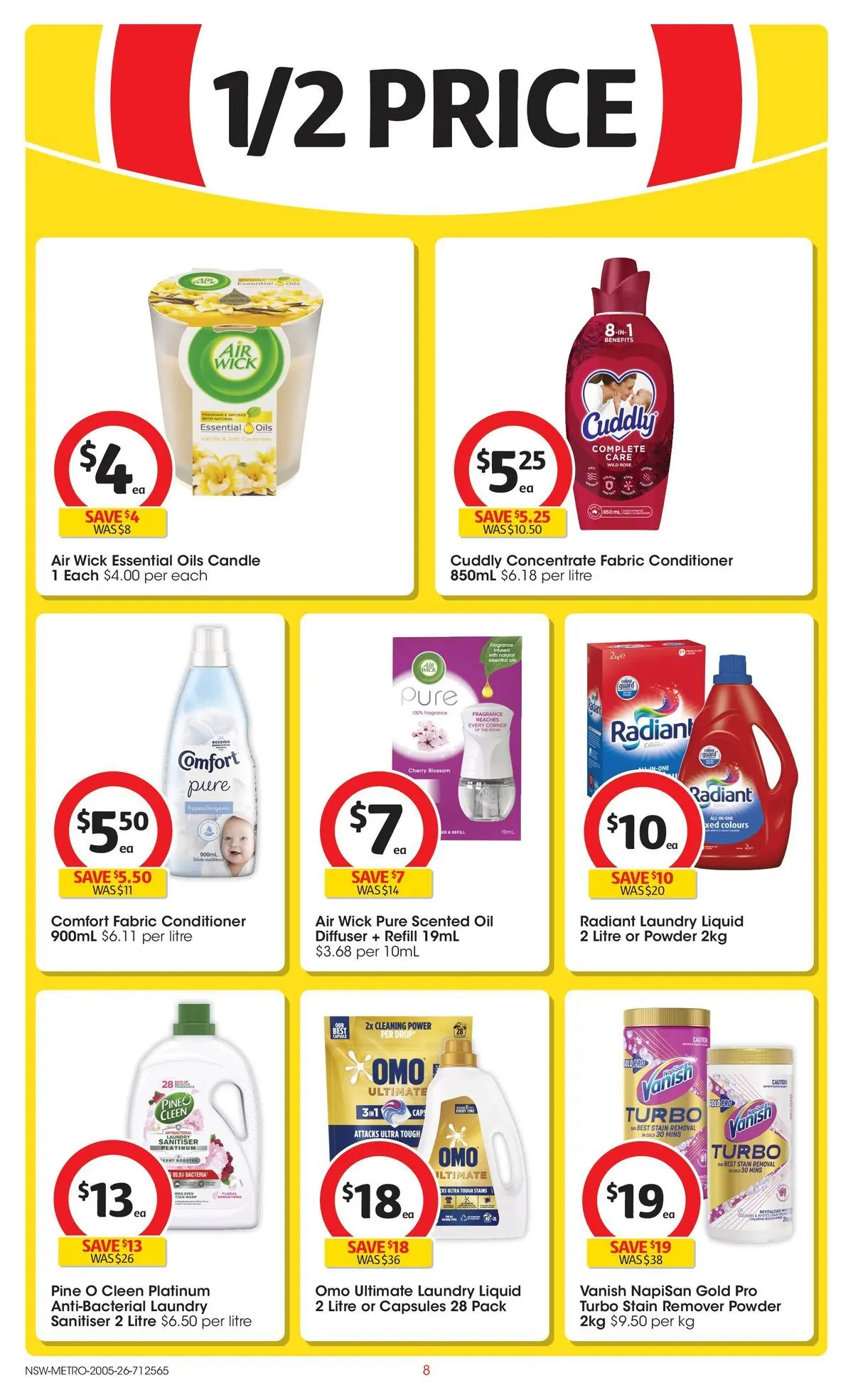 ﻿Coles catalogue valid from 19/05/2026 > Online Australia | Page: 8 | Products: Conditioner, Oil, Stain remover, Candle
