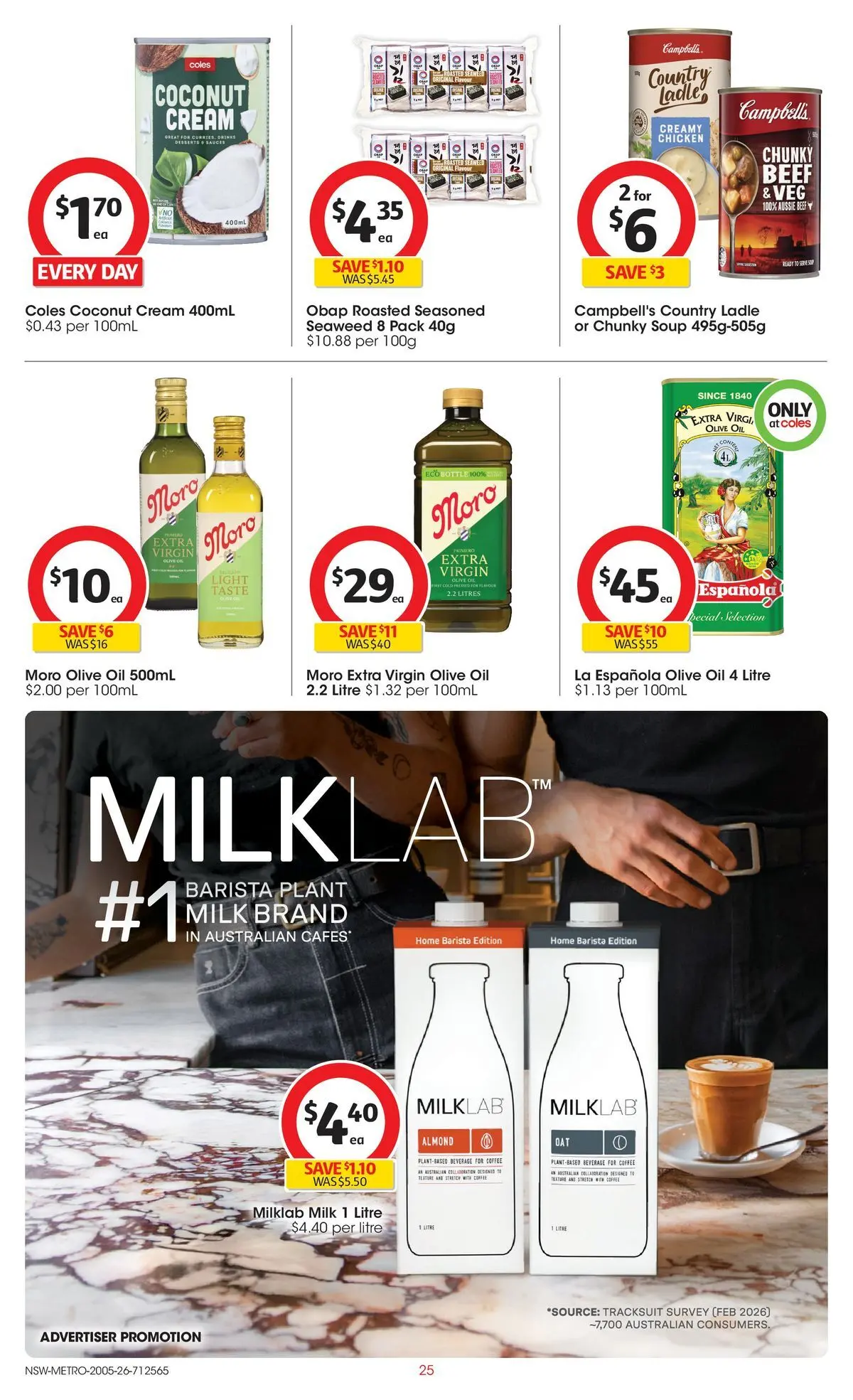﻿Coles catalogue valid from 19/05/2026 > Online Australia | Page: 25 | Products: Plant, Milk, Oil, Cream