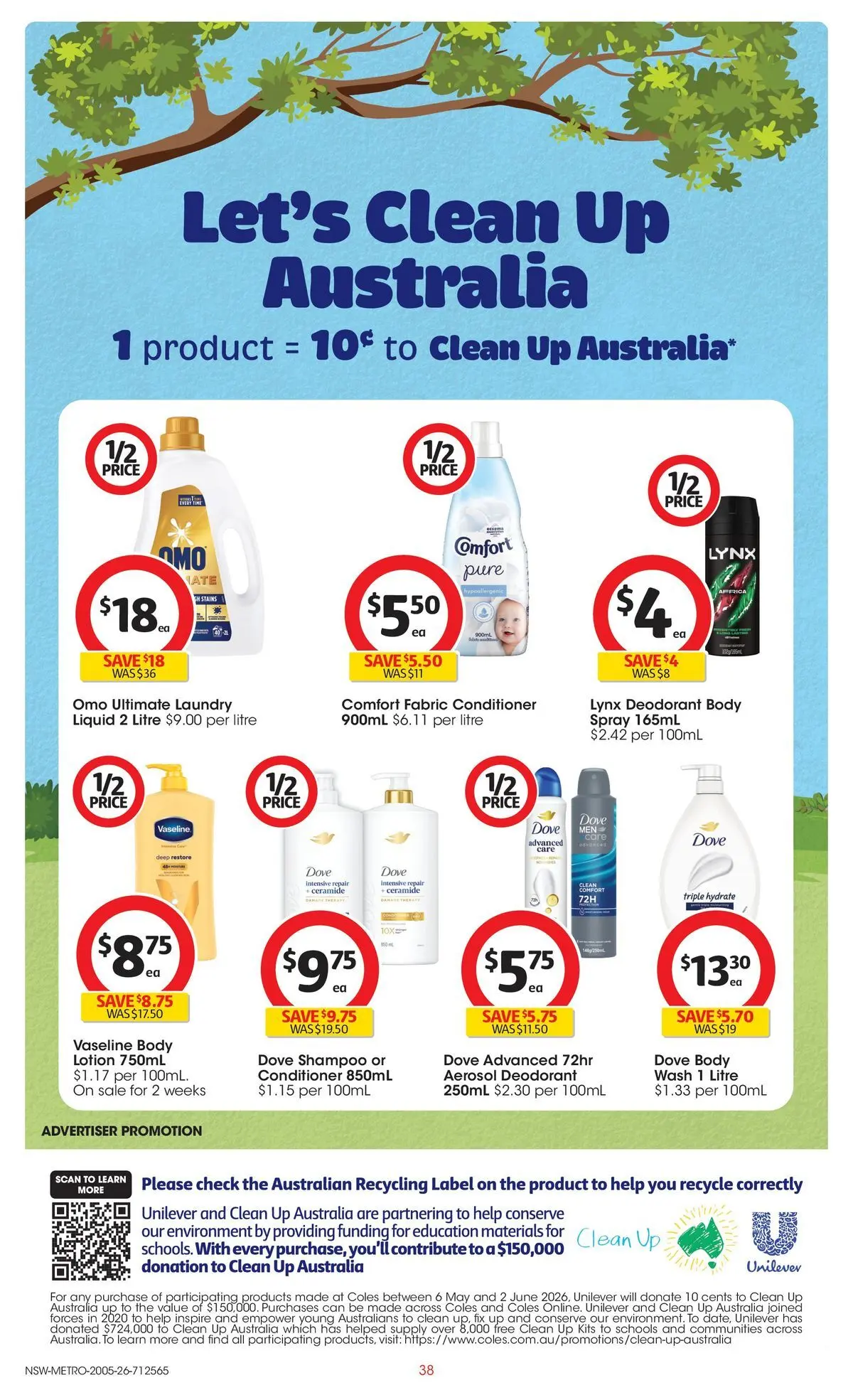 ﻿Coles catalogue valid from 19/05/2026 > Online Australia | Page: 38 | Products: Shampoo, Lotion, Deodorant, Laundry