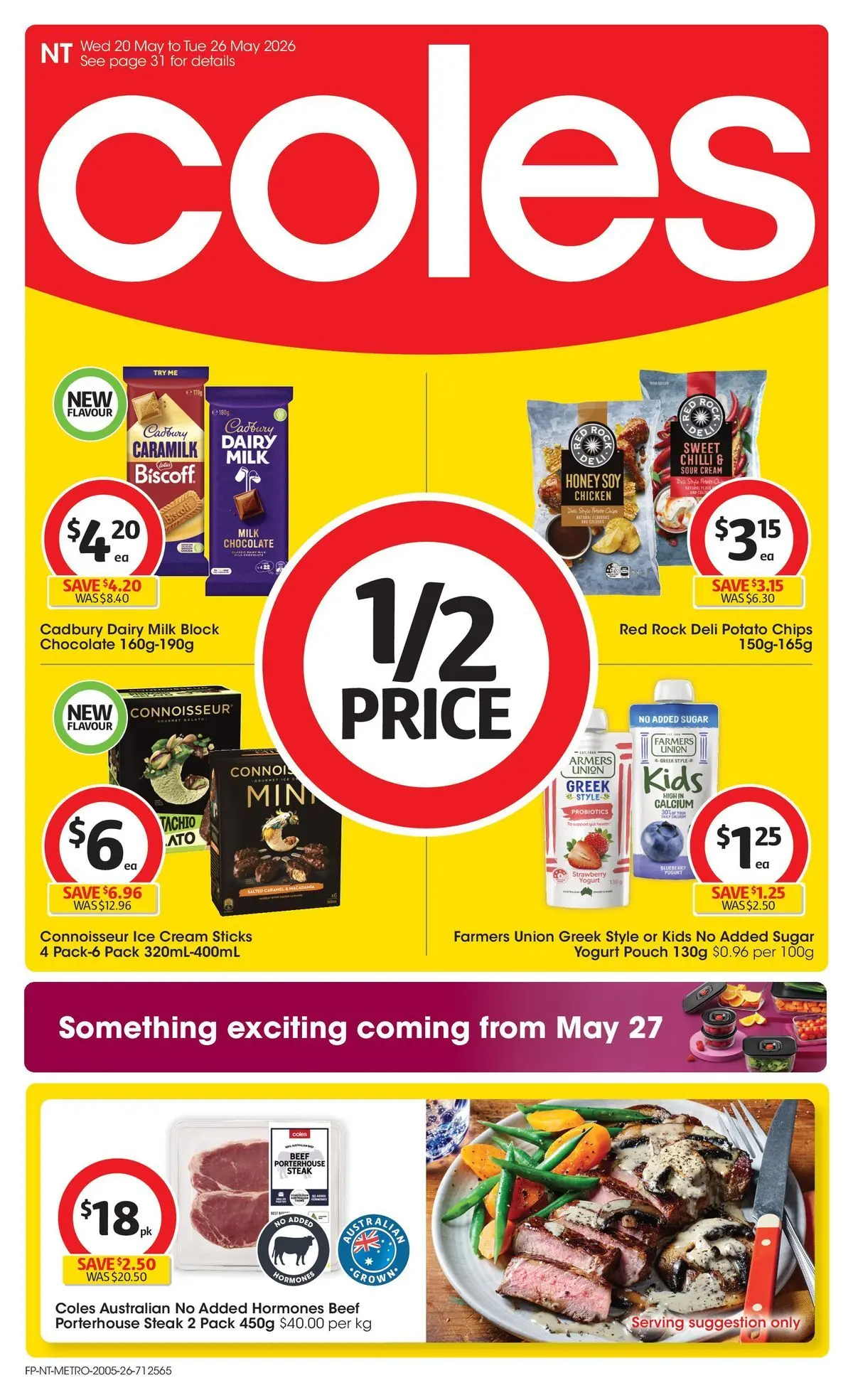 ﻿Coles catalogue valid from 19/05/2026 > Online Australia | Page: 1 | Products: Milk, Dairy, Chips, Cream