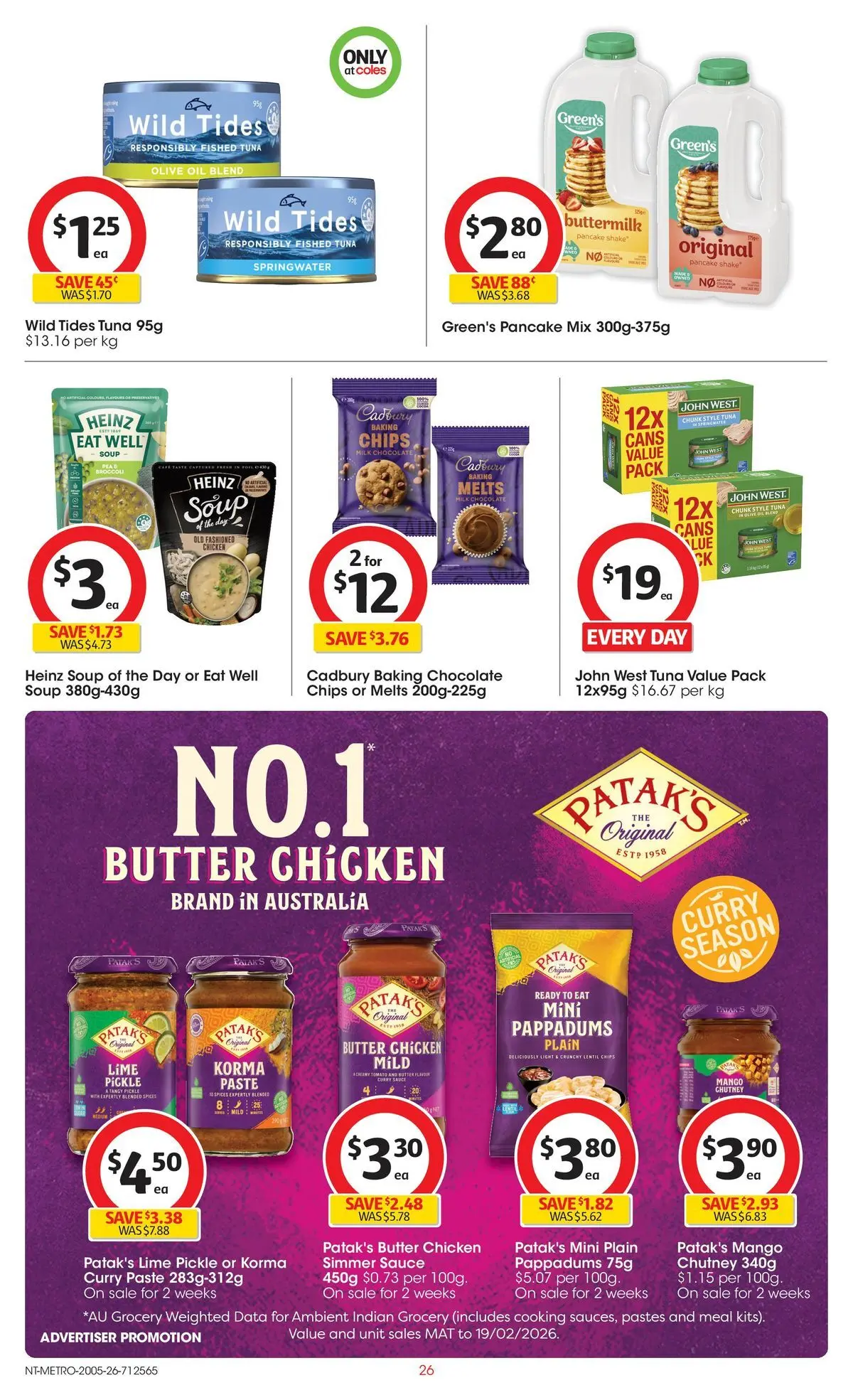 ﻿Coles catalogue valid from 19/05/2026 > Online Australia | Page: 26 | Products: Butter, Oil, Chocolate, Spices