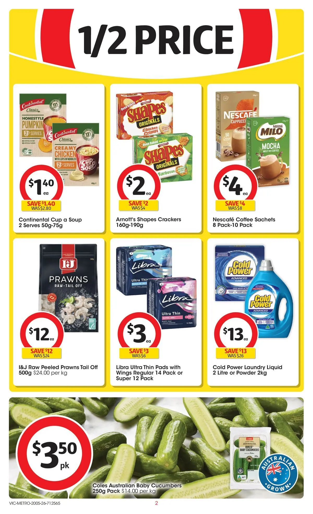 ﻿Coles catalogue valid from 19/05/2026 > Online Australia | Page: 2 | Products: Powder, Coffee, Pumpkin, Nescafe