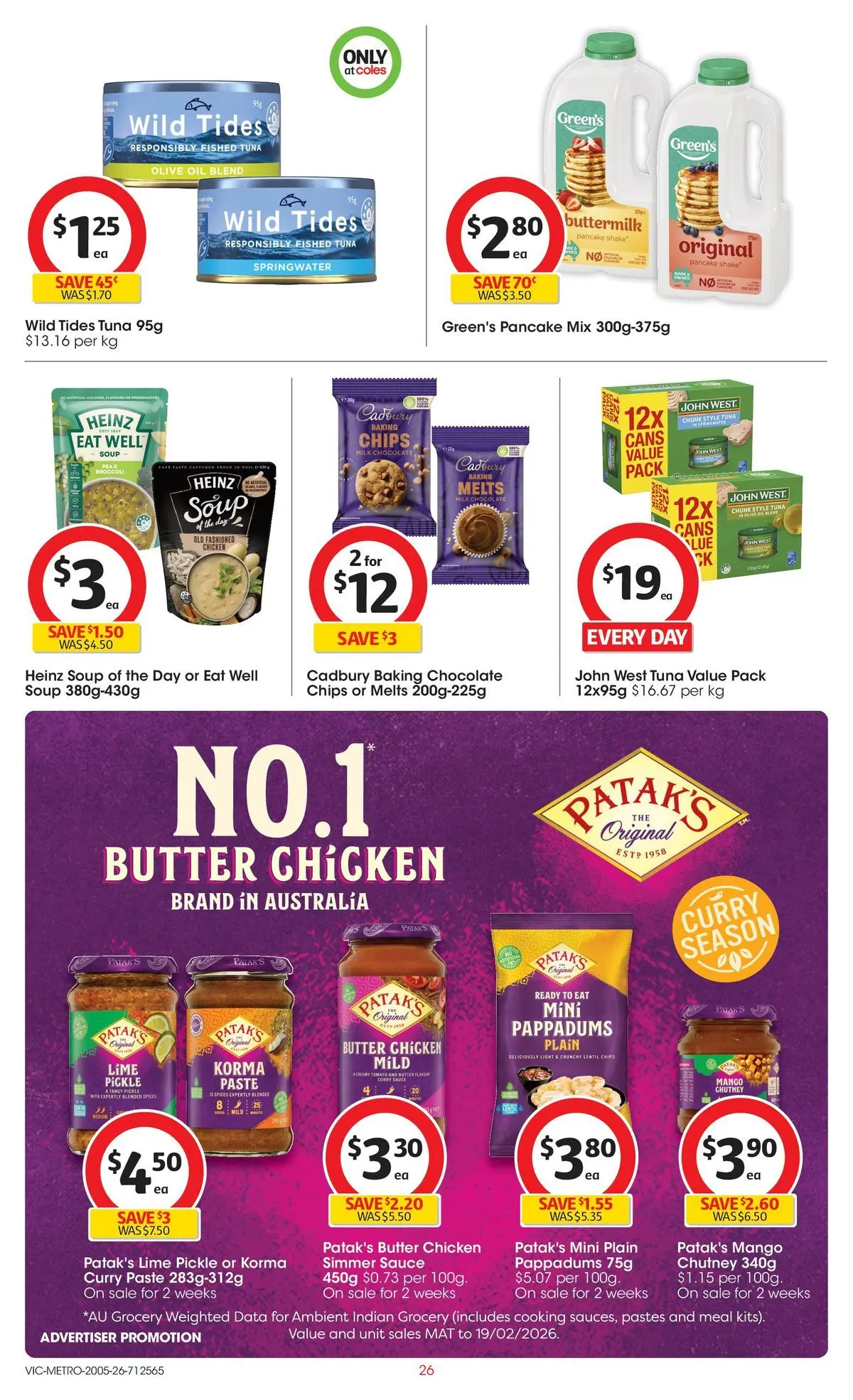 ﻿Coles catalogue valid from 19/05/2026 > Online Australia | Page: 26 | Products: Chips, Olive oil, Soup, Lime