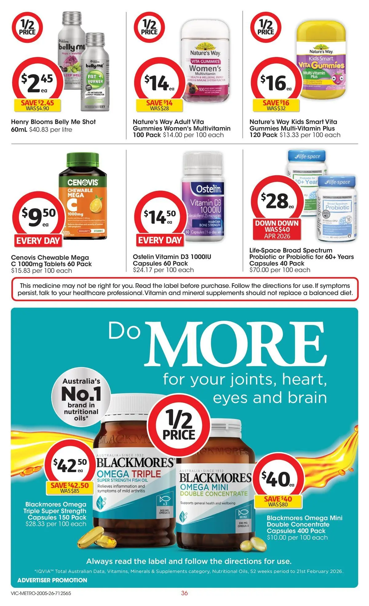 ﻿Coles catalogue valid from 19/05/2026 > Online Australia | Page: 36 | Products: Oil, Fish oil, Multivitamin, Tablets