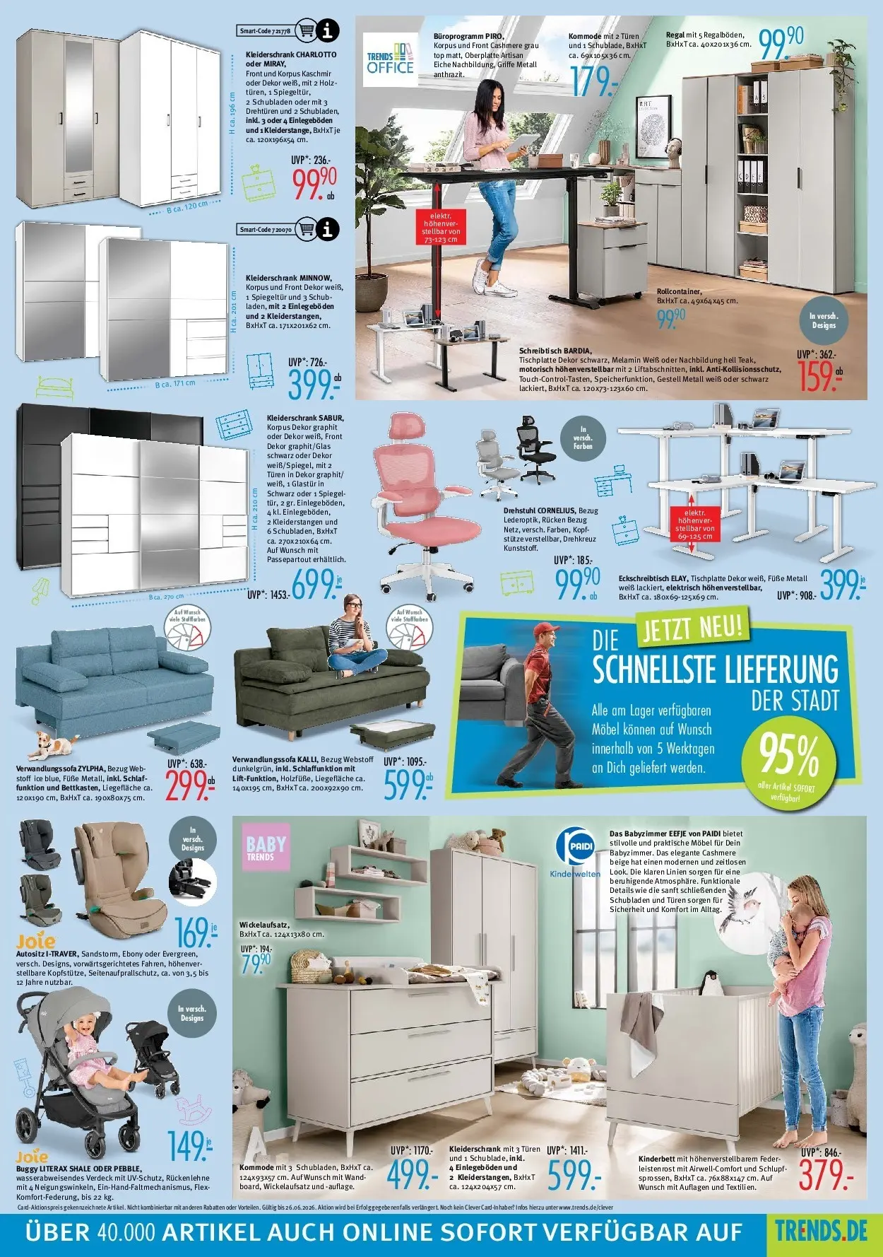 Trends Ostermann Trends: Neue Möbel wirken Wunder. (ab 30.05.2026) zum Blättern | Seite: 5 | Produkte: Kommode, Sofa, Regal, Spiegel