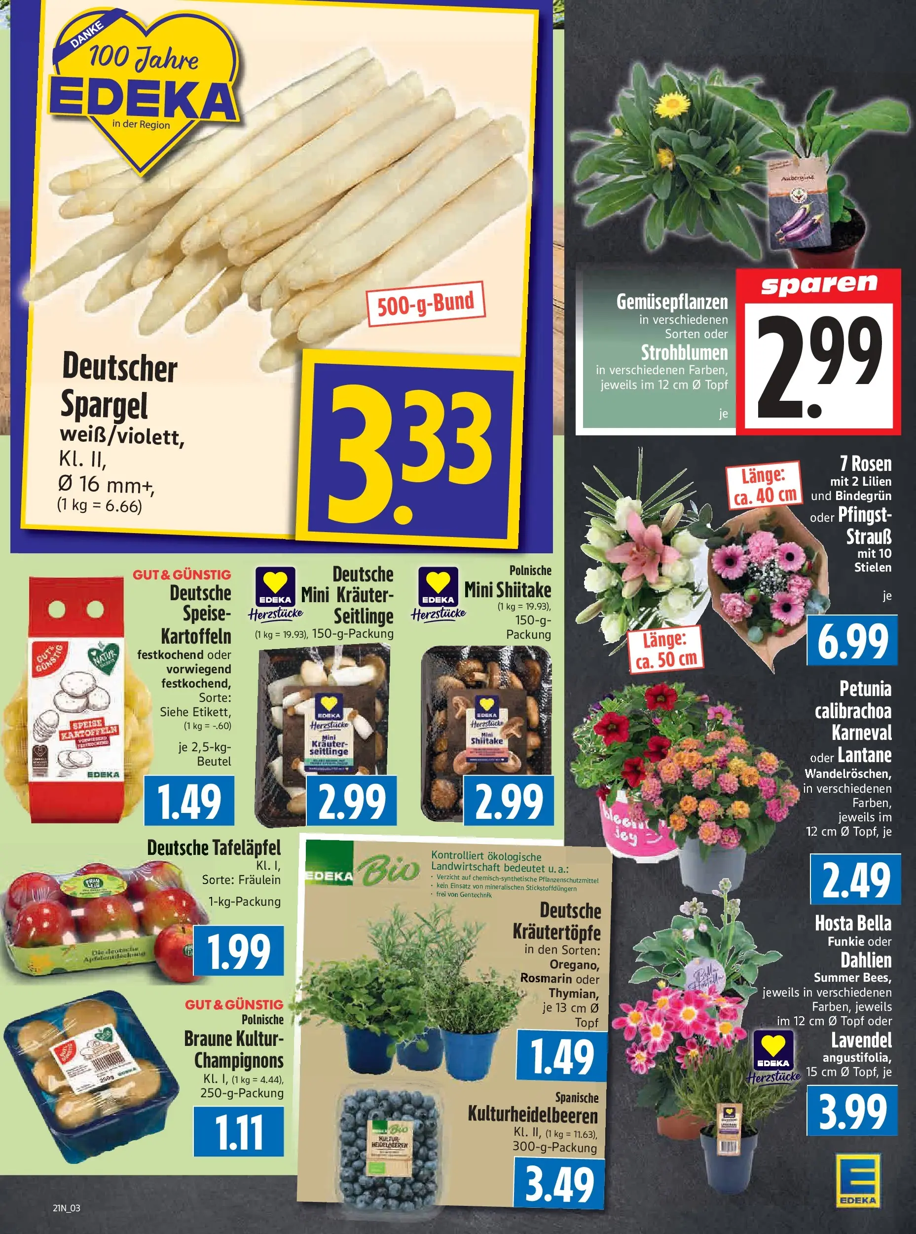 Angebote - Edeka Hahner: Wochenangebote (ab 17.05.2026) zum Blättern | Seite: 5 | Produkte: Spargel, Champignons, Kartoffeln, Lavendel