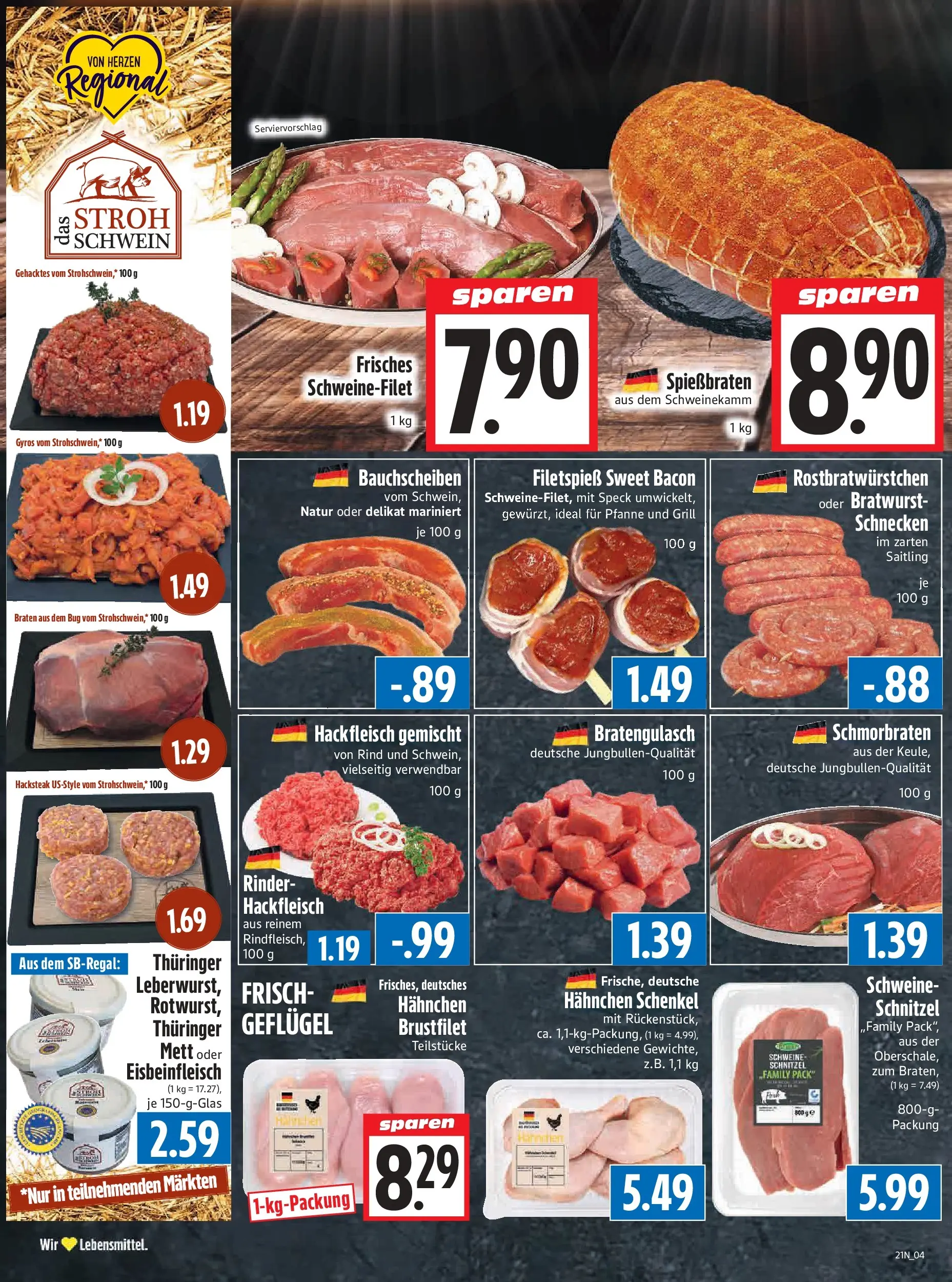 Angebote - Edeka Hahner: Wochenangebote (ab 17.05.2026) zum Blättern | Seite: 6 | Produkte: Bratwurst, Schnitzel, Gyros, Hackfleisch
