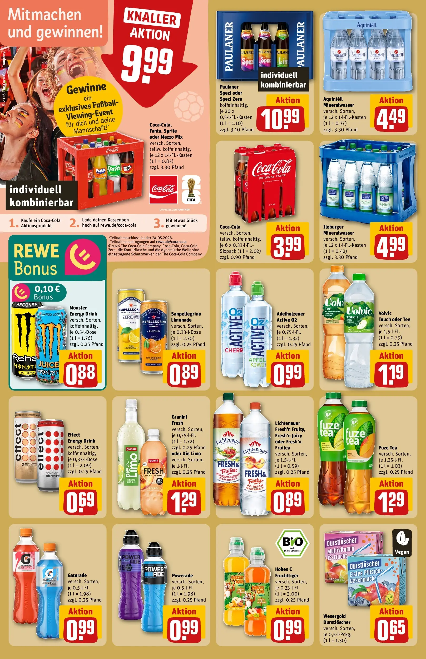 REWE Prospekt ab 17.05.2026 zum Blättern » Angebote | Seite: 22 | Produkte: Mineralwasser, Fußball, Oder mezzo mix, Paulaner