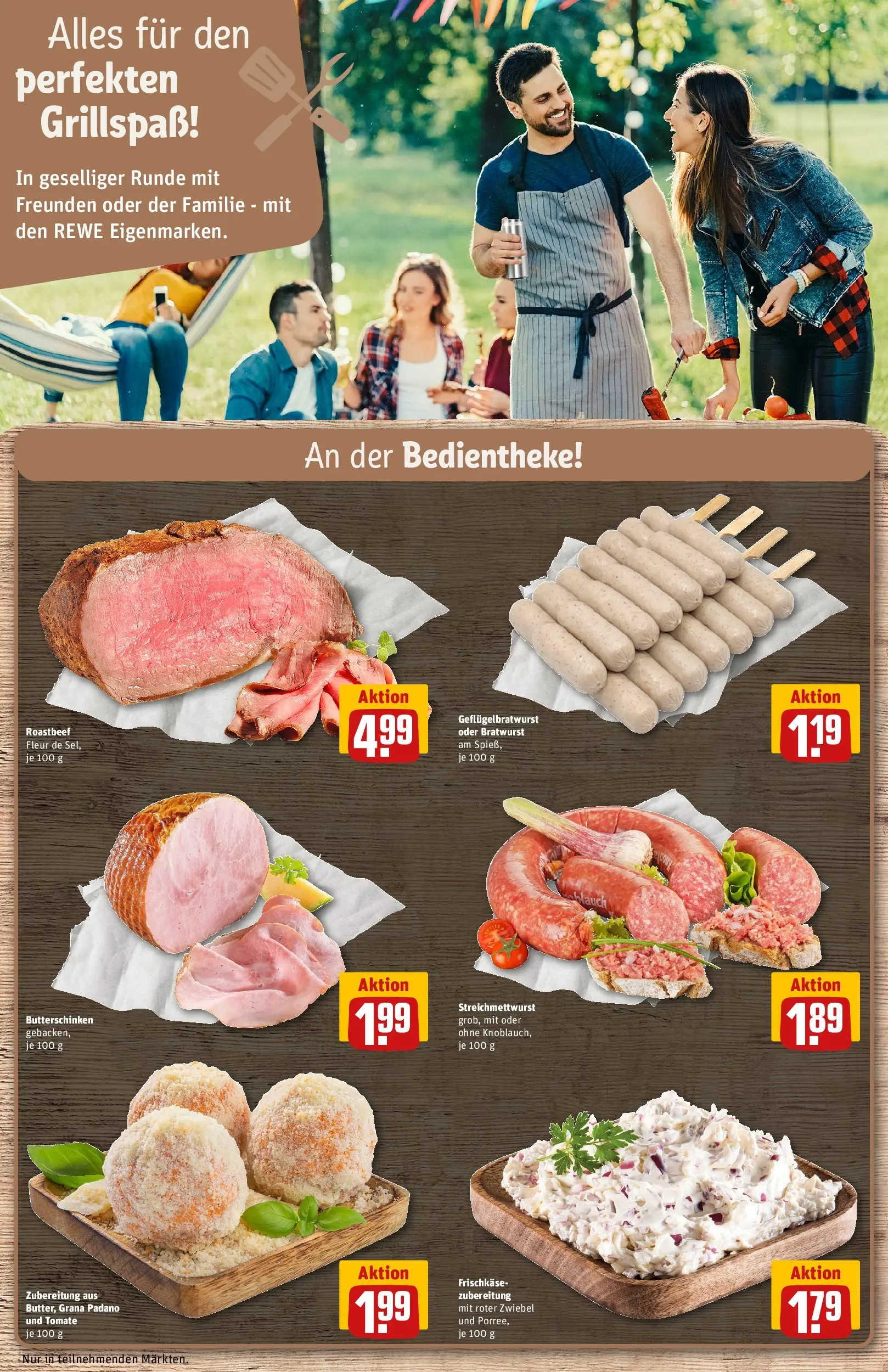 REWE Prospekt ab 17.05.2026 zum Blättern » Angebote | Seite: 13 | Produkte: Bratwurst, Roastbeef, Frischkase