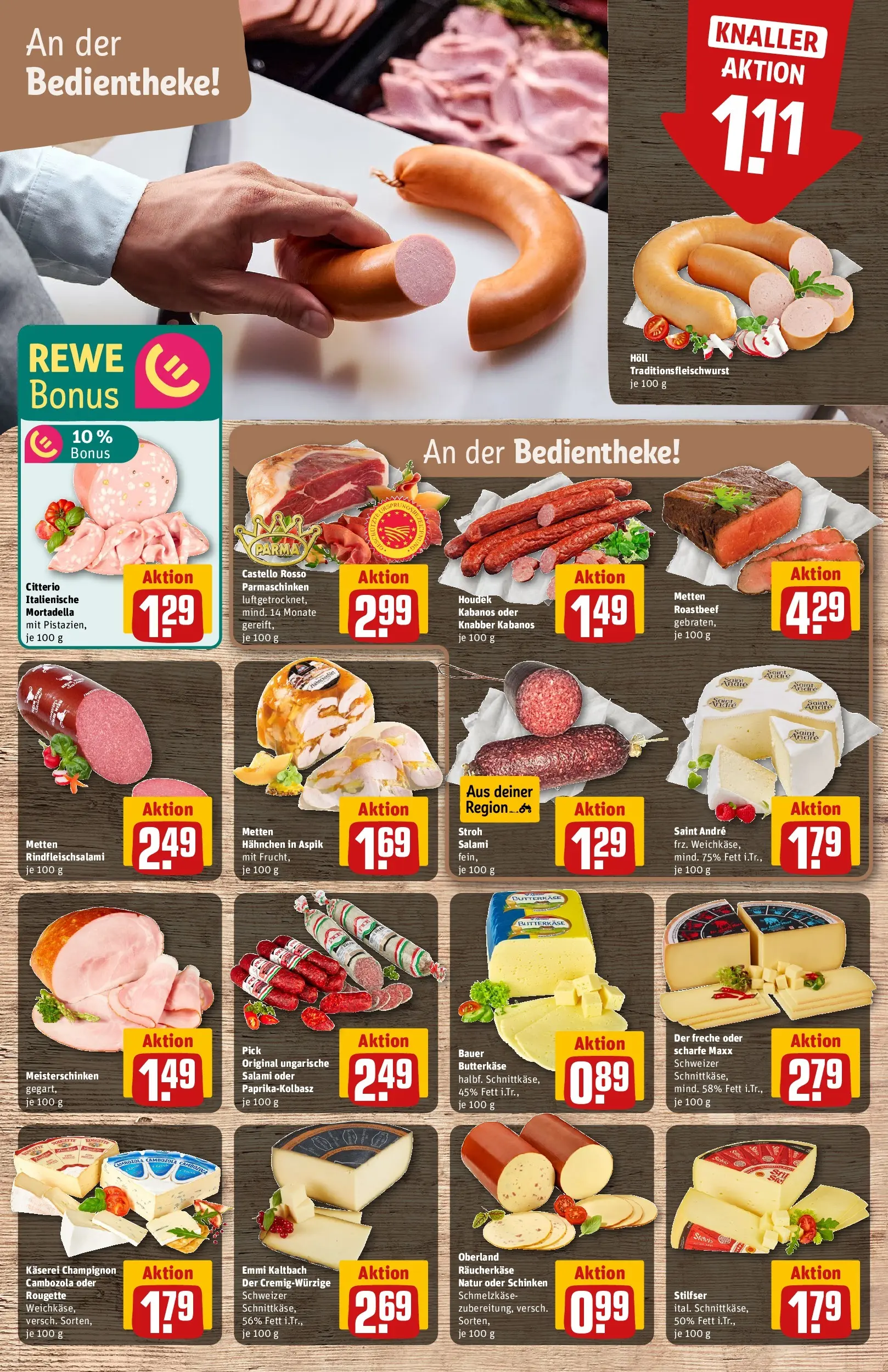 REWE Prospekt ab 17.05.2026 zum Blättern » Angebote | Seite: 11 | Produkte: Hahnchen, Roastbeef, Salami, Schinken
