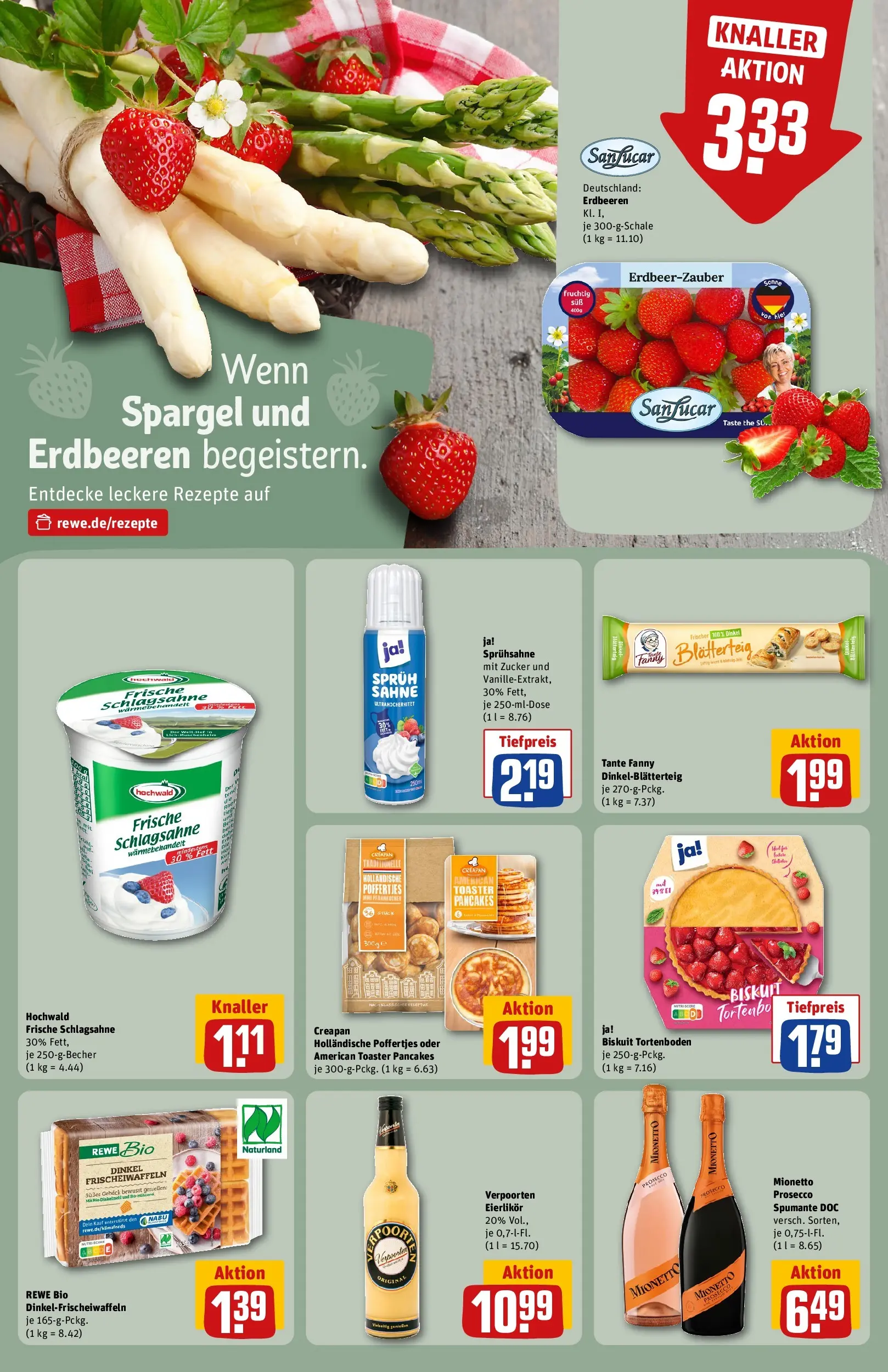 REWE Prospekt ab 17.05.2026 zum Blättern » Angebote | Seite: 20 | Produkte: Toaster, Spargel, Erdbeeren, Sahne