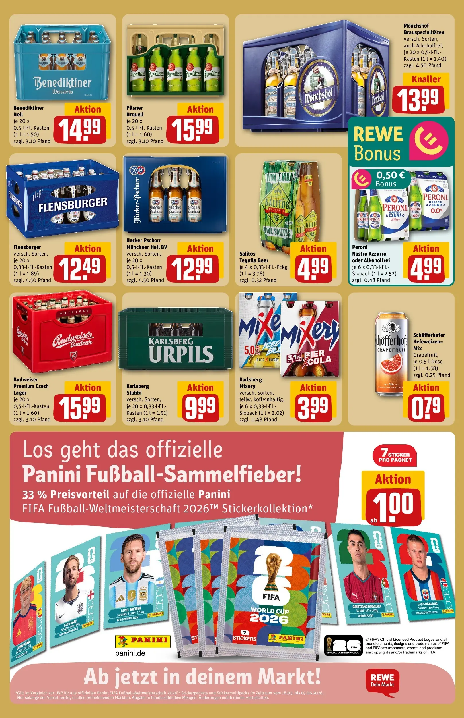 REWE Prospekt ab 17.05.2026 zum Blättern » Angebote | Seite: 25 | Produkte: Bier, Benediktiner hell, Flensburger, Mixery
