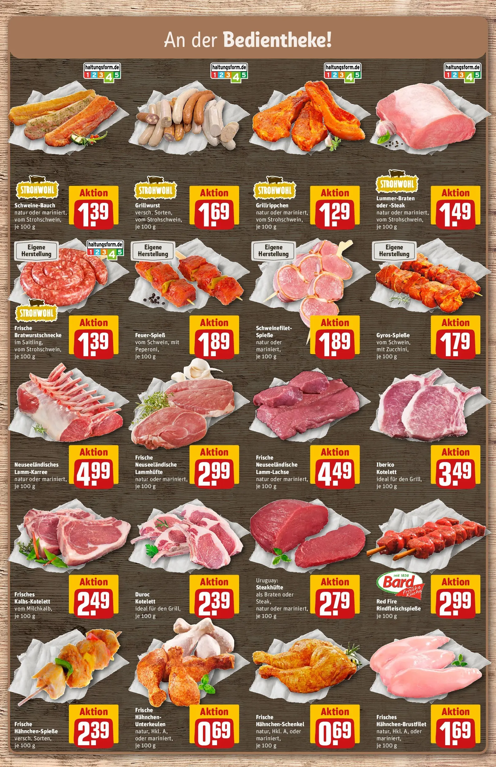 REWE Prospekt ab 17.05.2026 zum Blättern » Angebote | Seite: 10 | Produkte: Hahnchenschenkel, Schweinebauch, Spieße, Gyros