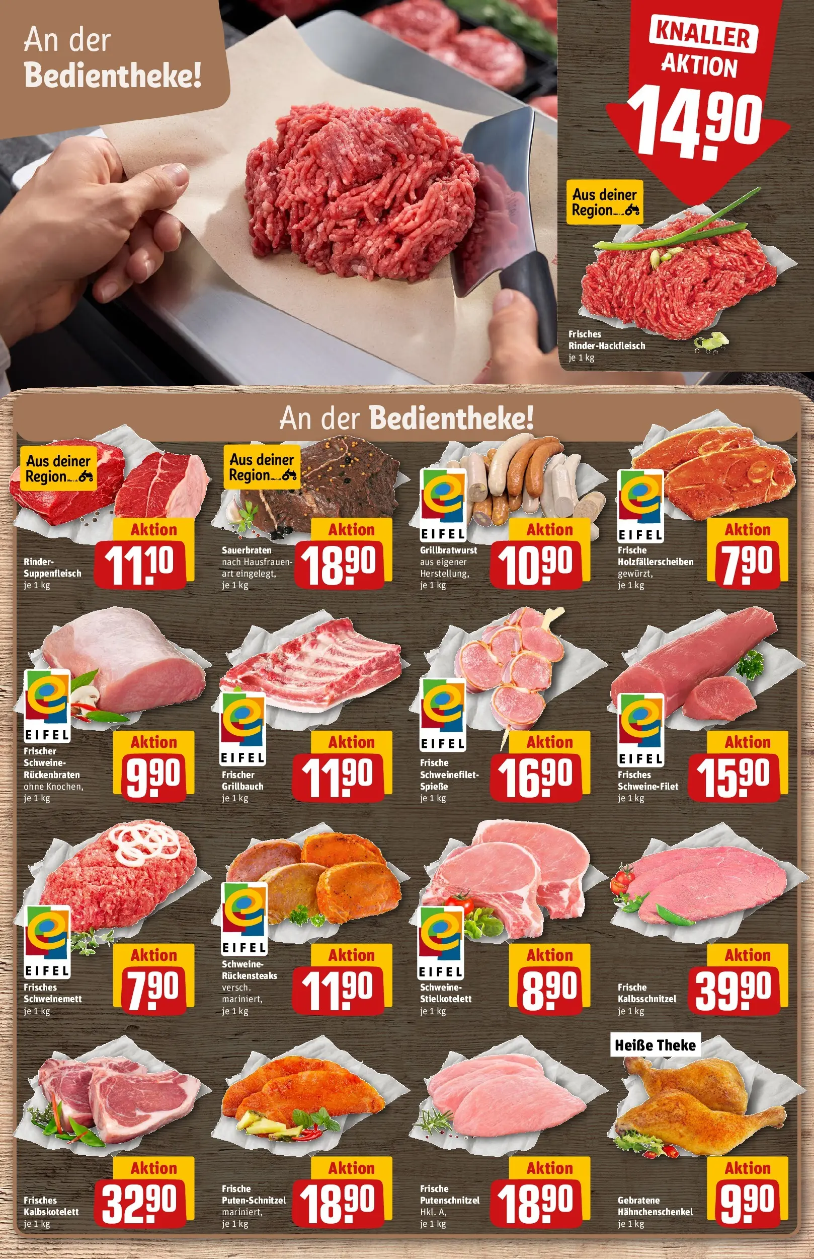 REWE Prospekt ab 17.05.2026 zum Blättern » Angebote | Seite: 10 | Produkte: Theke, Spieße, Schweinefilet, Putenschnitzel