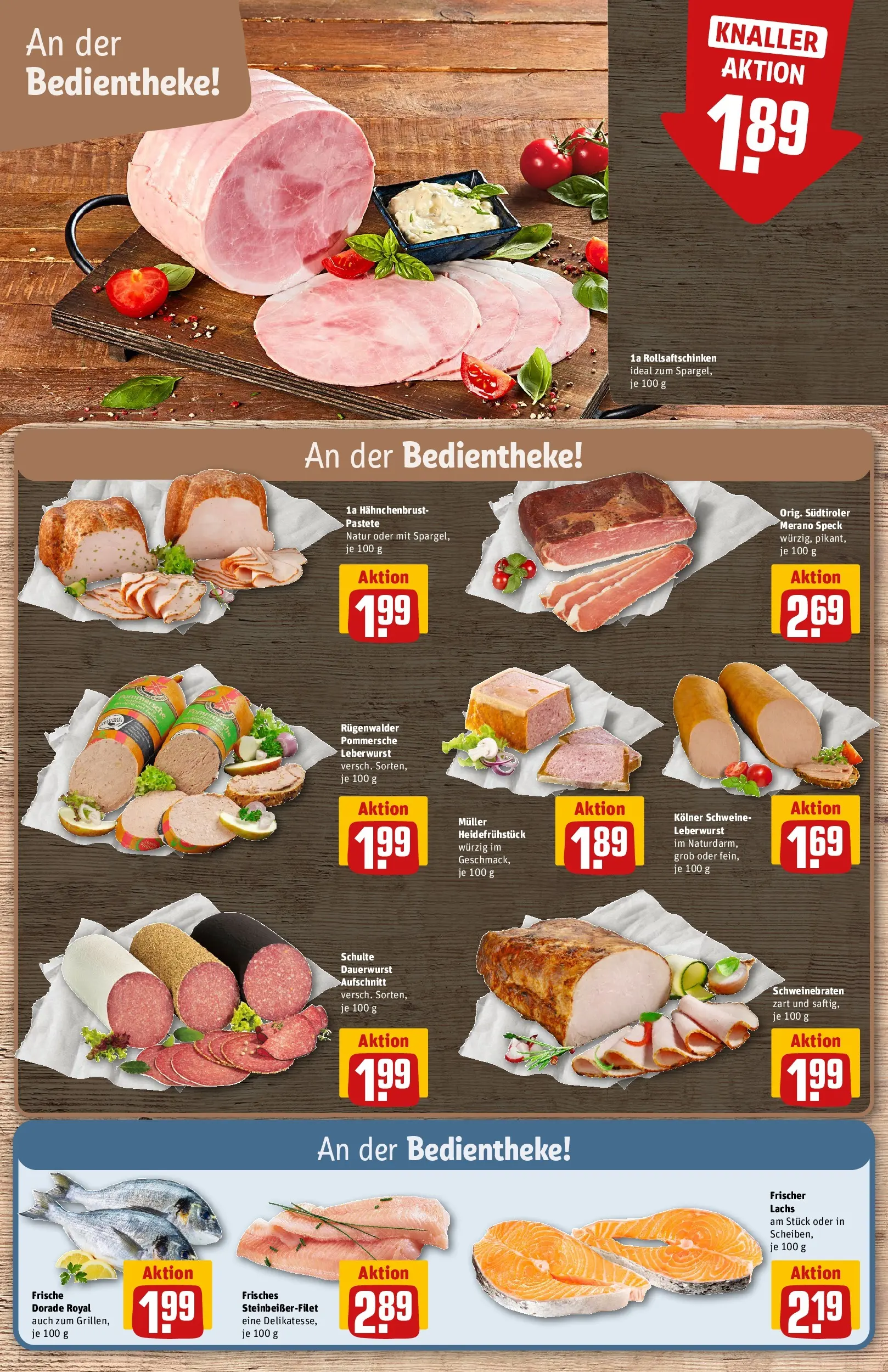 REWE Prospekt ab 17.05.2026 zum Blättern » Angebote | Seite: 11 | Produkte: Dorade, Lachs, Salami, Hahnchenbrust