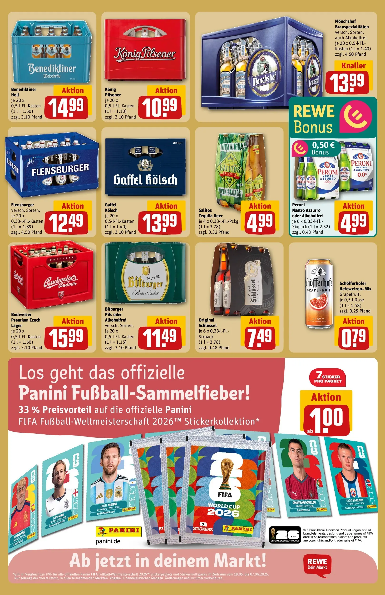 REWE Prospekt ab 17.05.2026 zum Blättern » Angebote | Seite: 23 | Produkte: Konig pilsener, Flensburger, Tequila, Grapefruit