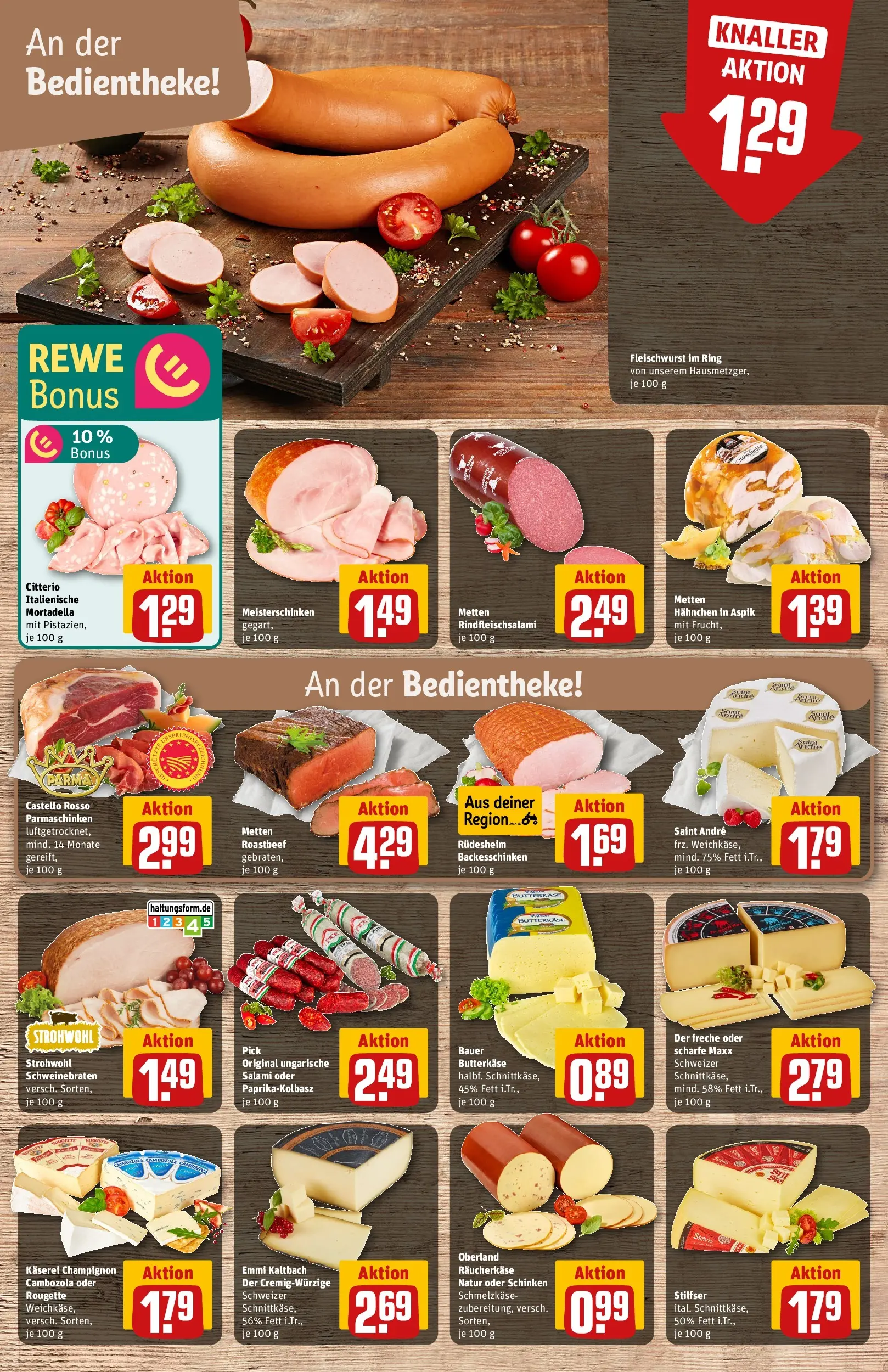 REWE Prospekt ab 17.05.2026 zum Blättern » Angebote | Seite: 11 | Produkte: Hahnchen, Butter, Roastbeef, Salami