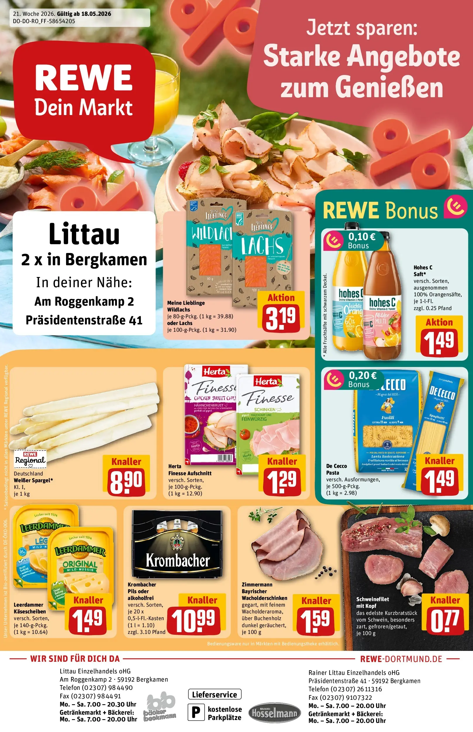 REWE Prospekt ab 17.05.2026 zum Blättern » Angebote | Seite: 1 | Produkte: Leerdammer, Chili, Hohes c, Herta finesse