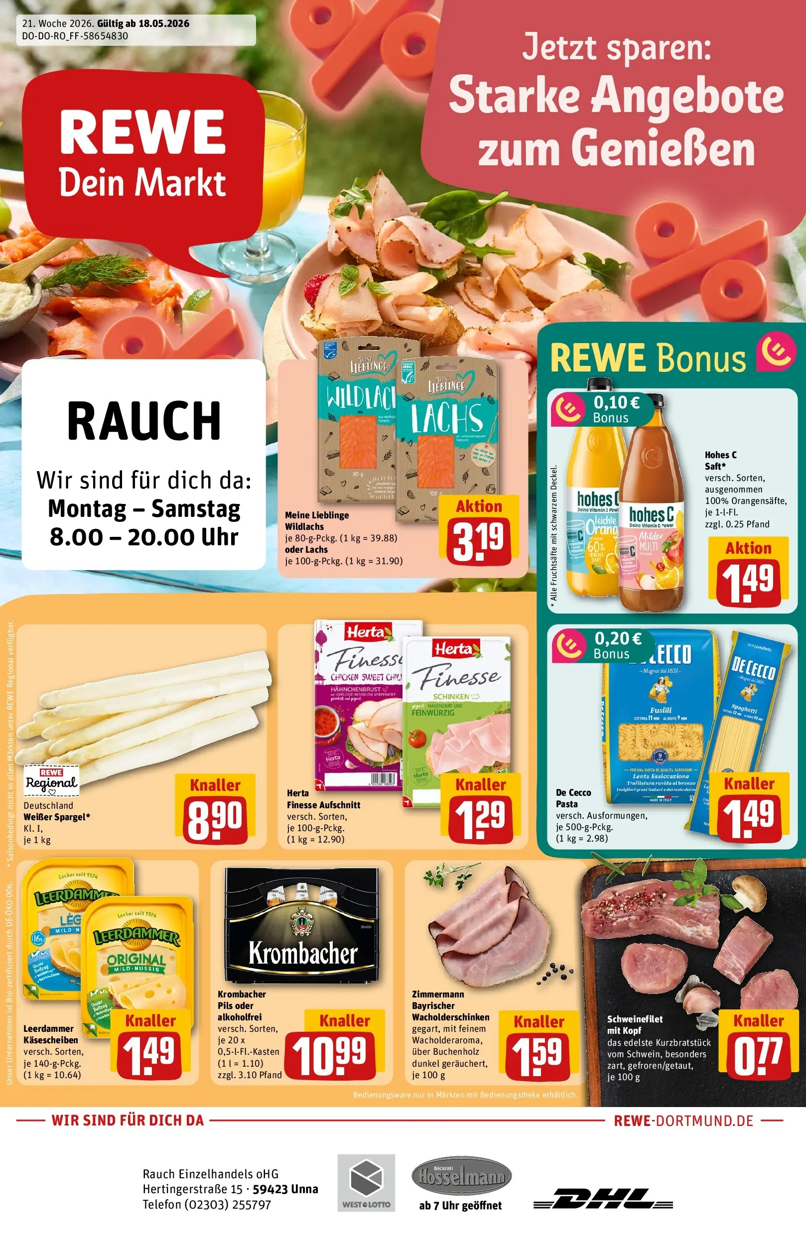 REWE Prospekt ab 17.05.2026 zum Blättern » Angebote | Seite: 1 | Produkte: Chili, Hohes c, Uhr, Hahnchenbrust
