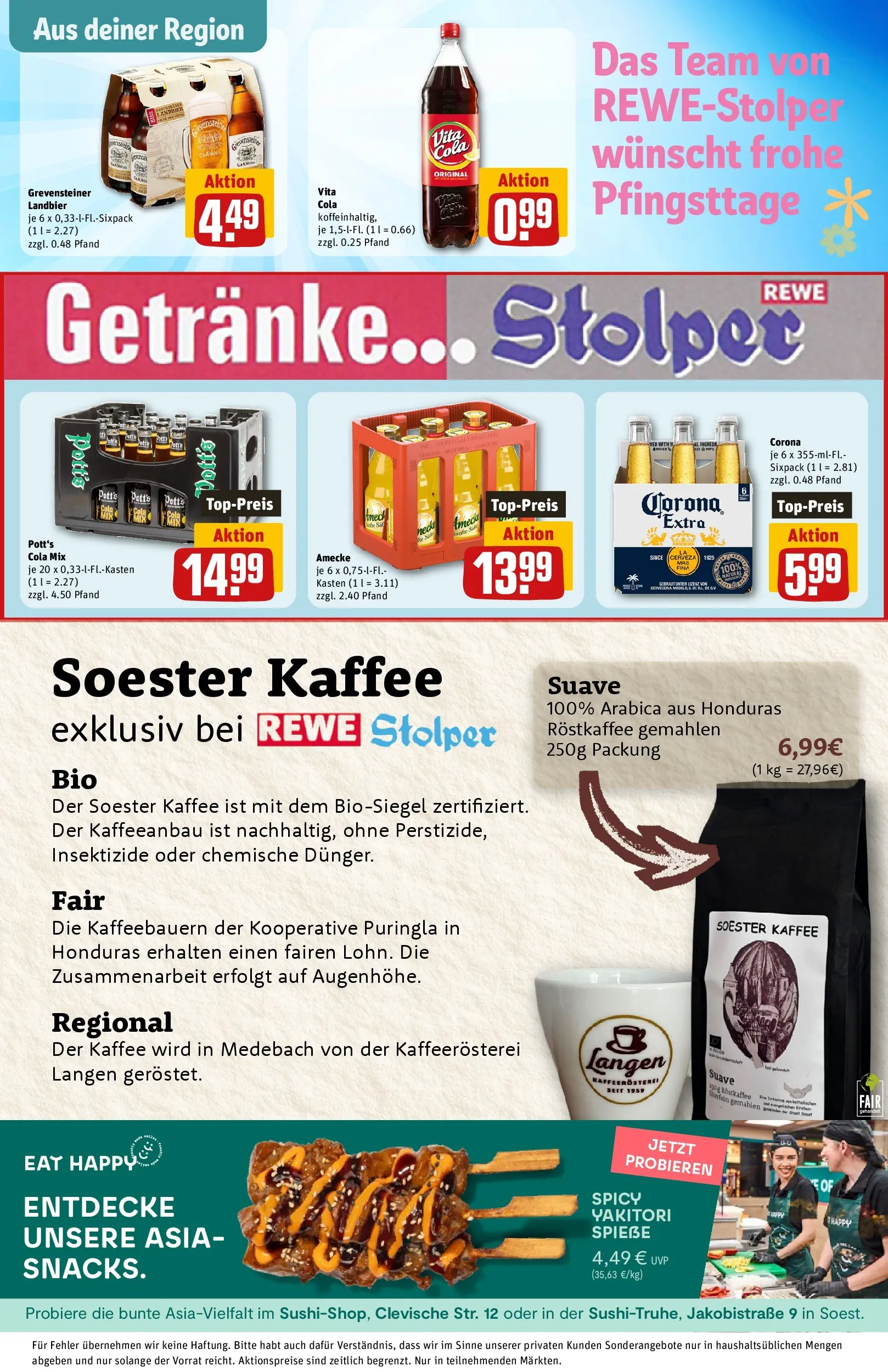 REWE Prospekt ab 17.05.2026 zum Blättern » Angebote | Seite: 30 | Produkte: Kaffee, Spieße, Vita cola, Saft