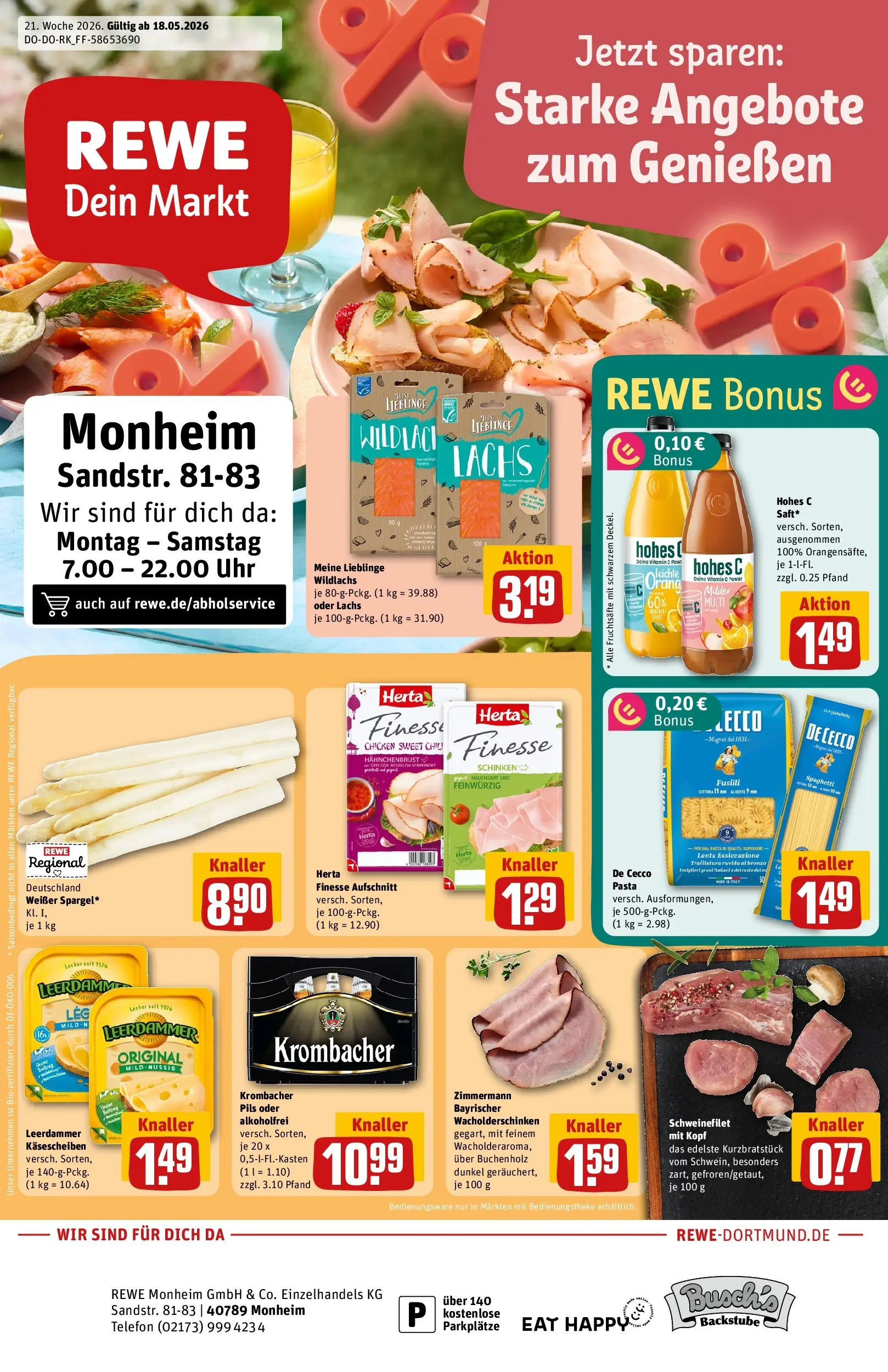 REWE Prospekt ab 17.05.2026 zum Blättern » Angebote | Seite: 1 | Produkte: Chili, Krombacher, Hohes c, Herta finesse