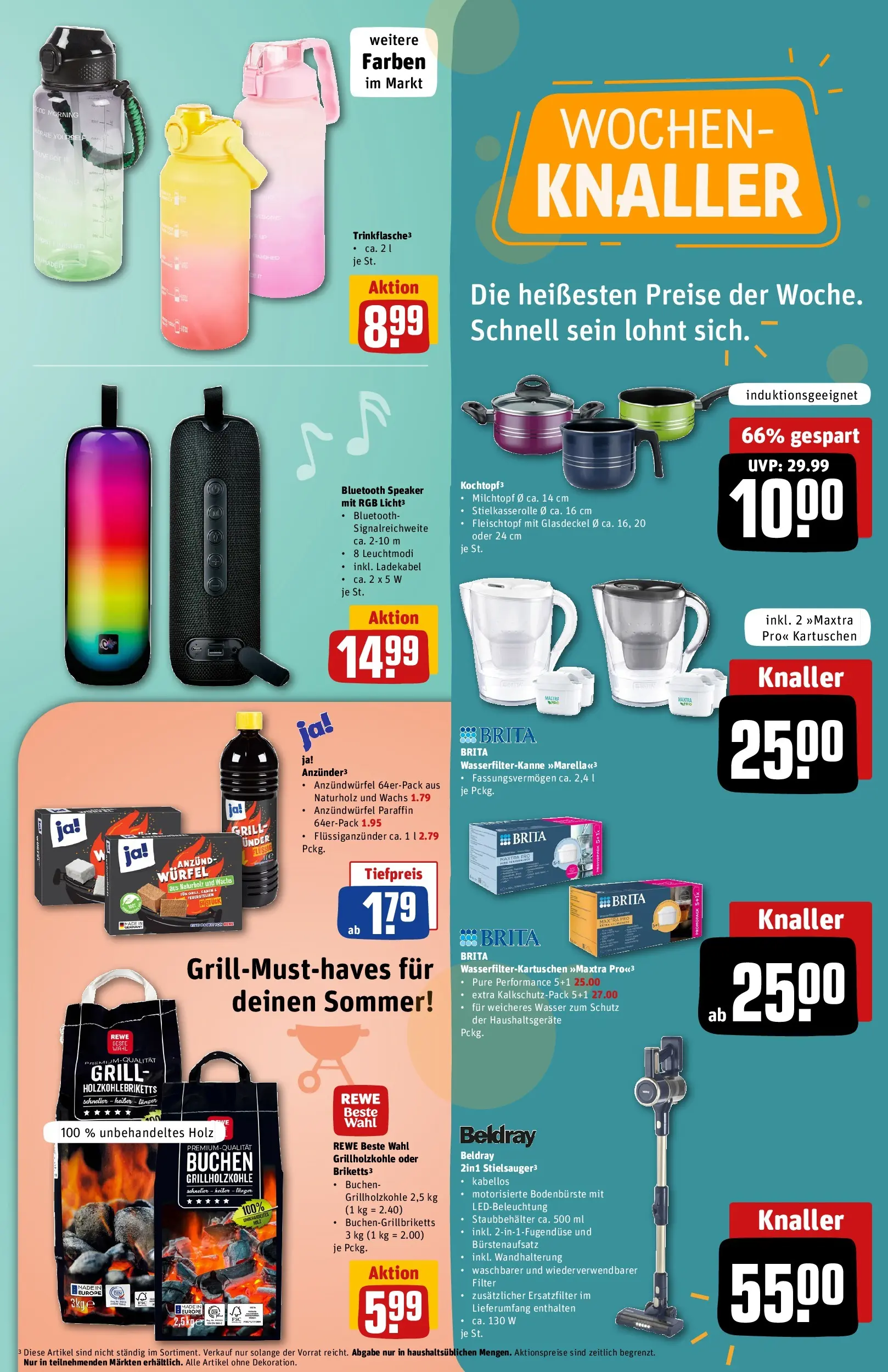 REWE Prospekt ab 17.05.2026 zum Blättern » Angebote | Seite: 33 | Produkte: Grill, Wasser, Ladekabel