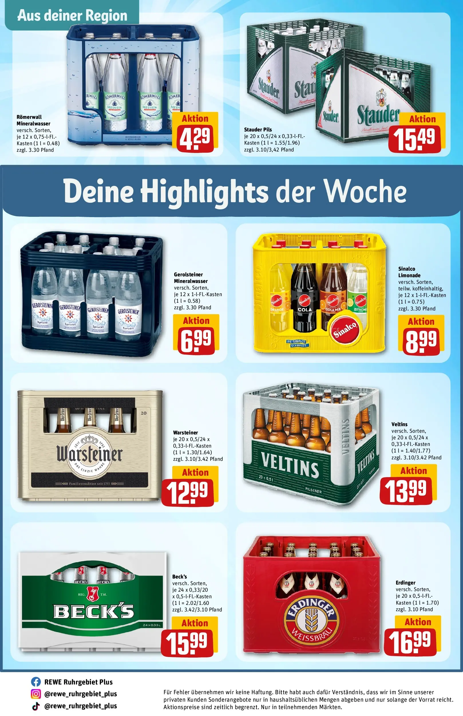 REWE Prospekt ab 17.05.2026 zum Blättern » Angebote | Seite: 30 | Produkte: Sinalco, Zitrone, Veltins, Gerolsteiner