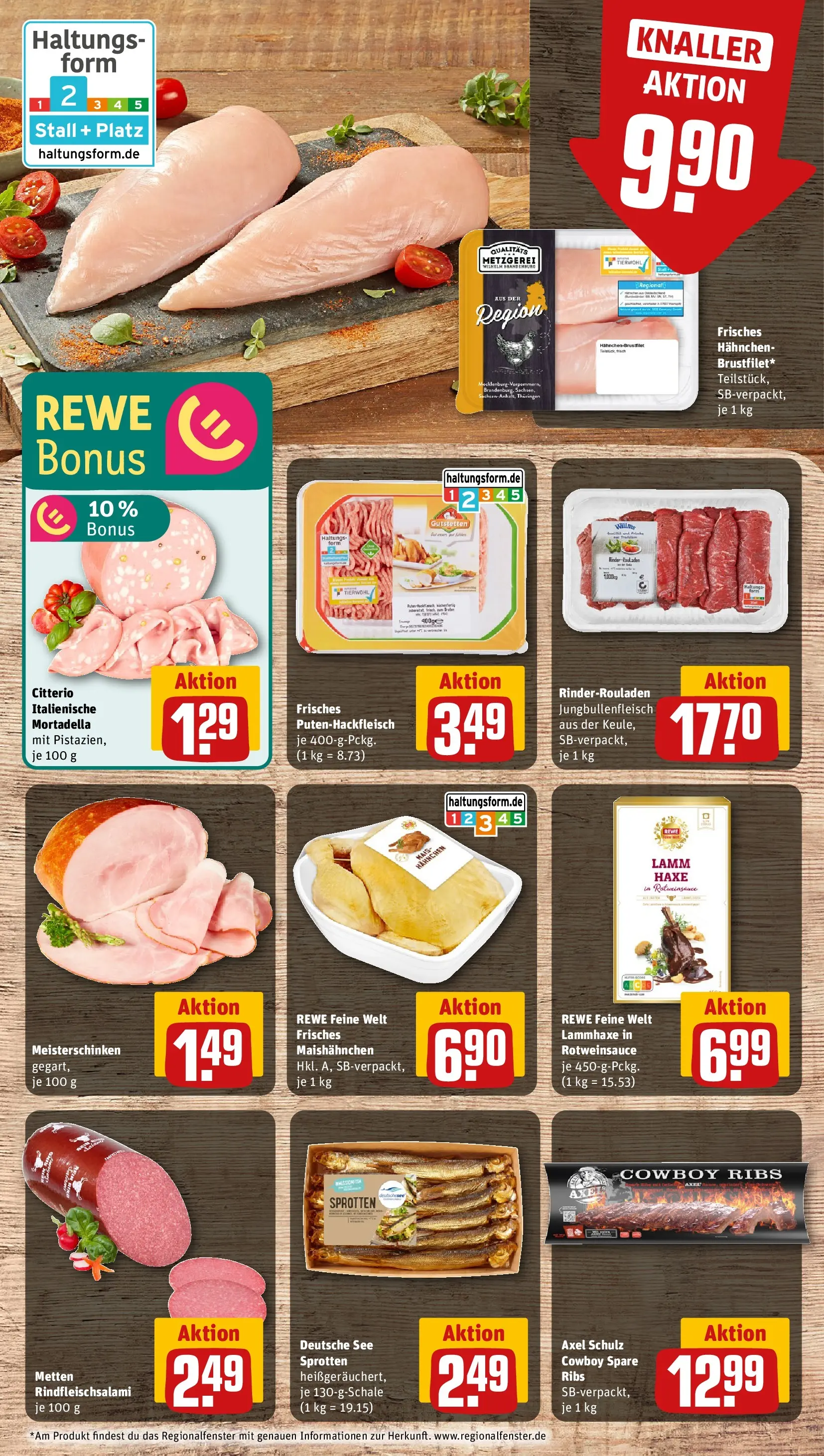 REWE Prospekt ab 17.05.2026 zum Blättern » Angebote | Seite: 12 | Produkte: Rinderrouladen, Hahnchen, Spare ribs, Salami