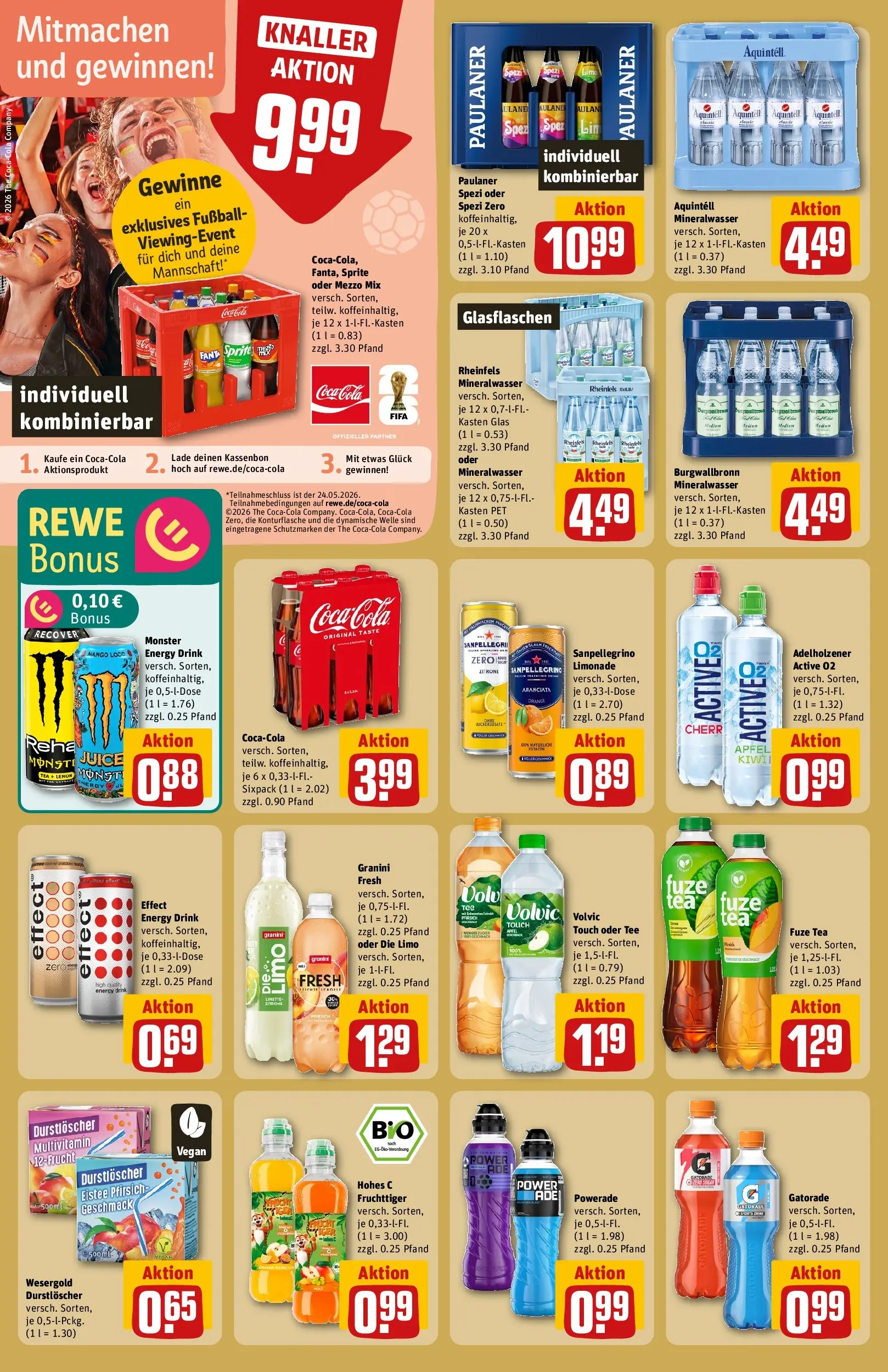 REWE Prospekt ab 17.05.2026 zum Blättern » Angebote | Seite: 20 | Produkte: Durstloscher, Monster, Powerade, Oder mezzo mix